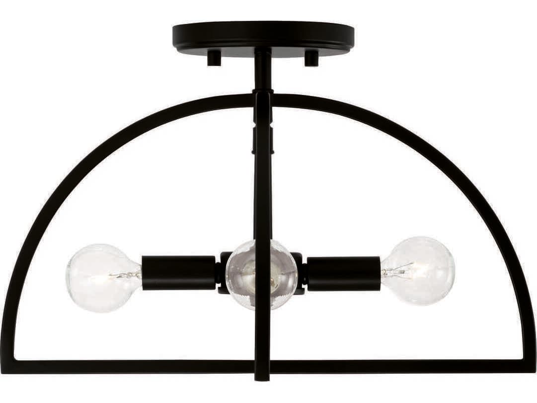 Capital Lighting Lawson 4-Light Matte Black Geometric Semi Flush Mount
