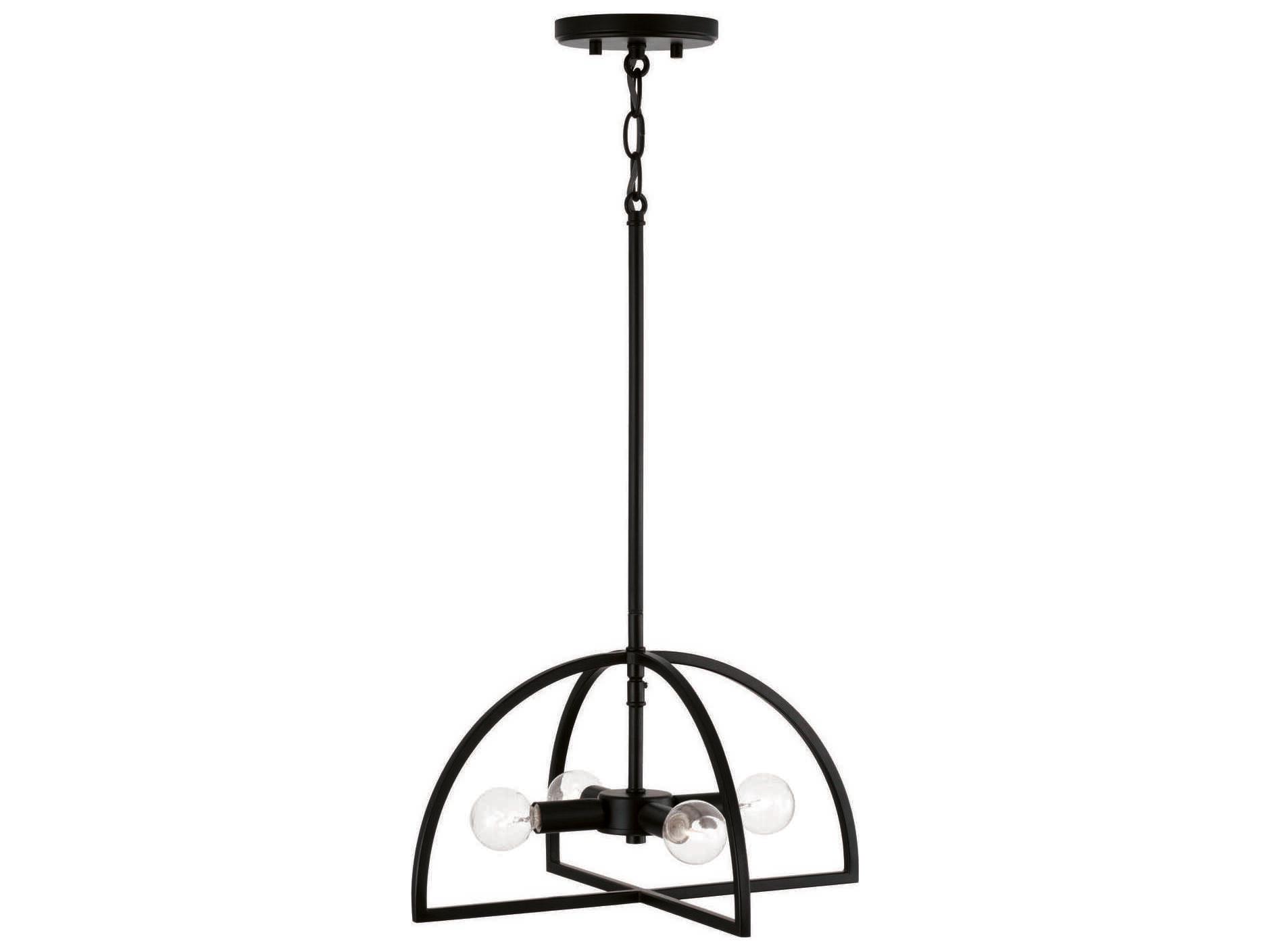 Capital Lighting Lawson 4-Light Matte Black Geometric Semi Flush Mount