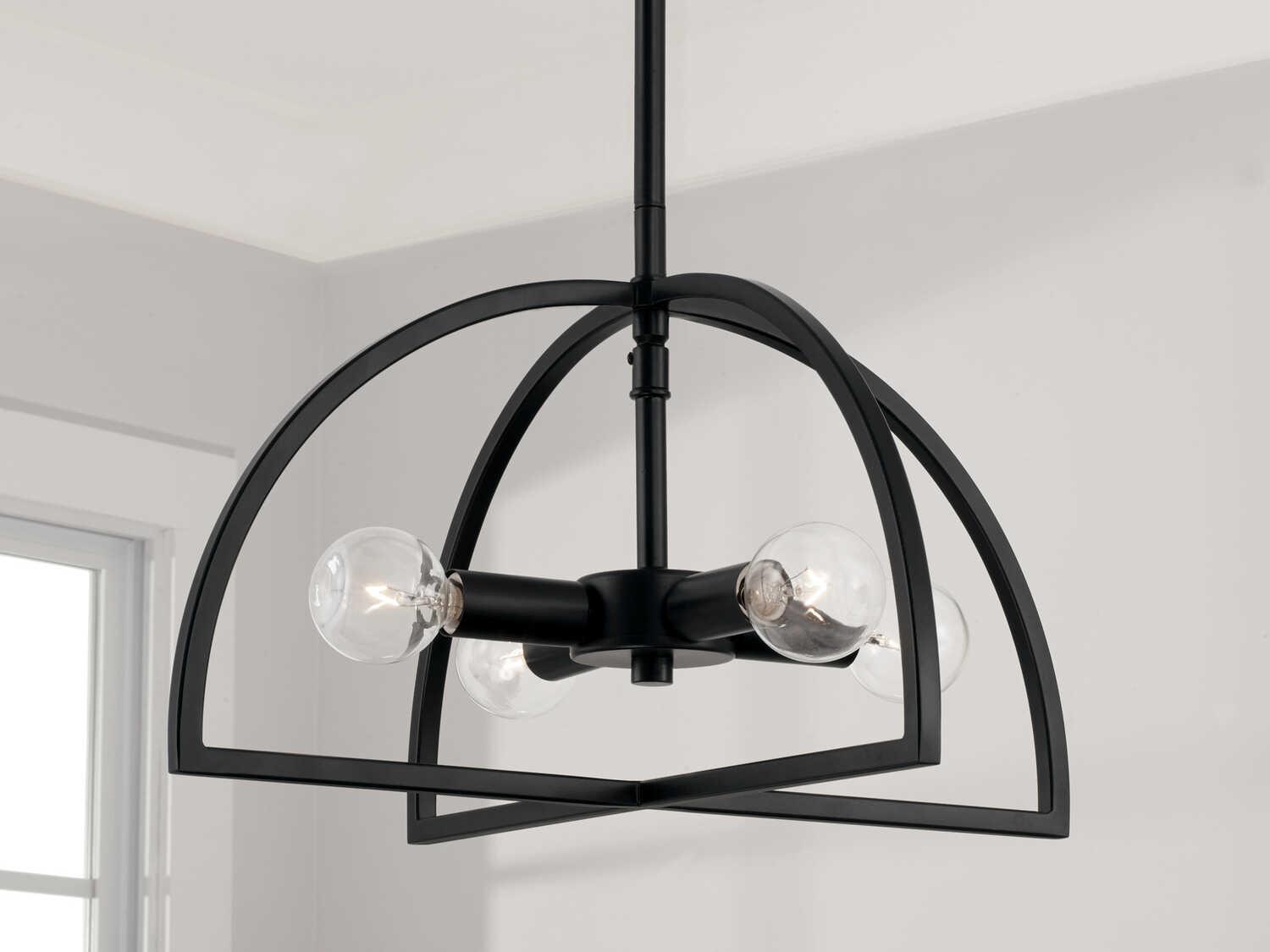 Capital Lighting Lawson 4-Light Matte Black Geometric Semi Flush Mount