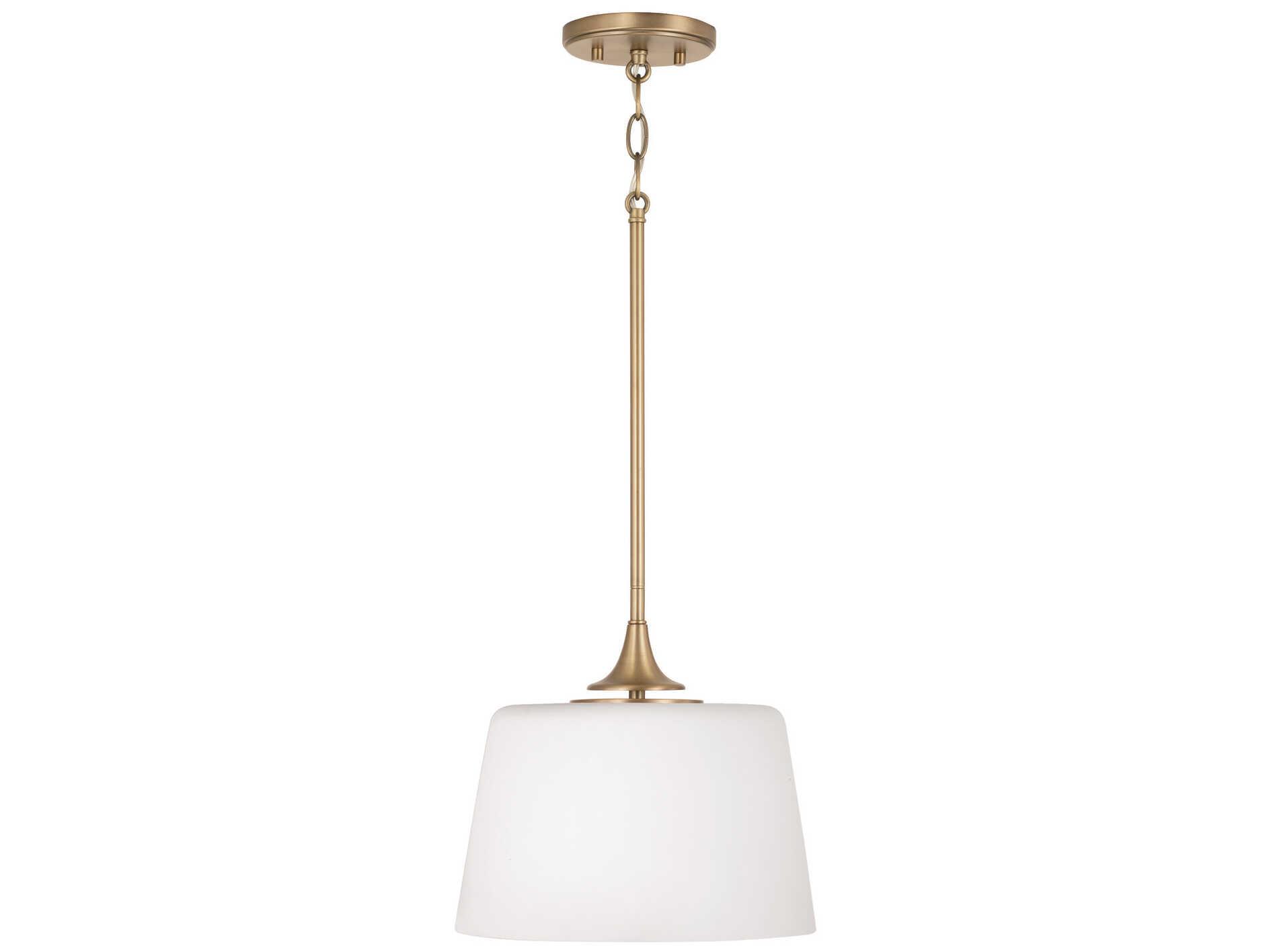 Capital Lighting Presley 1-Light Aged Brass Glass Empire Semi Flush Mount