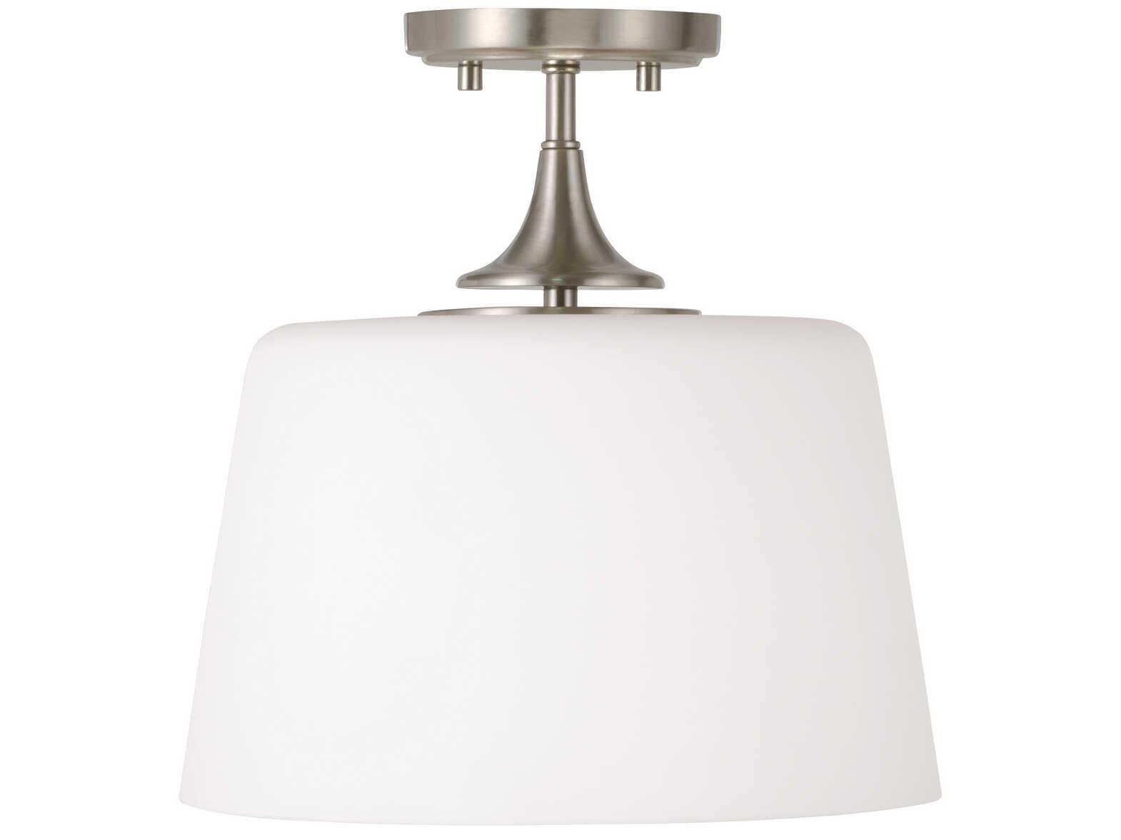 Capital Lighting Presley 1-Light Brushed Nickel Glass Empire Semi Flush Mount