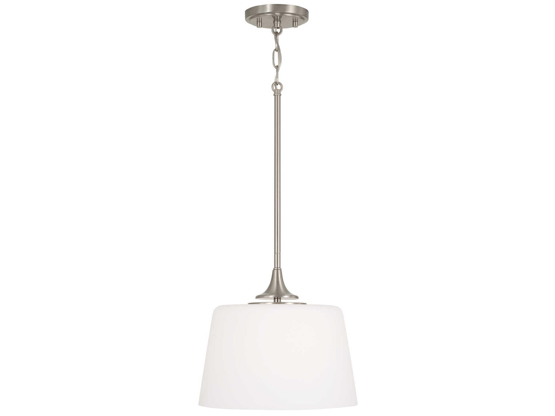 Capital Lighting Presley 1-Light Brushed Nickel Glass Empire Semi Flush Mount