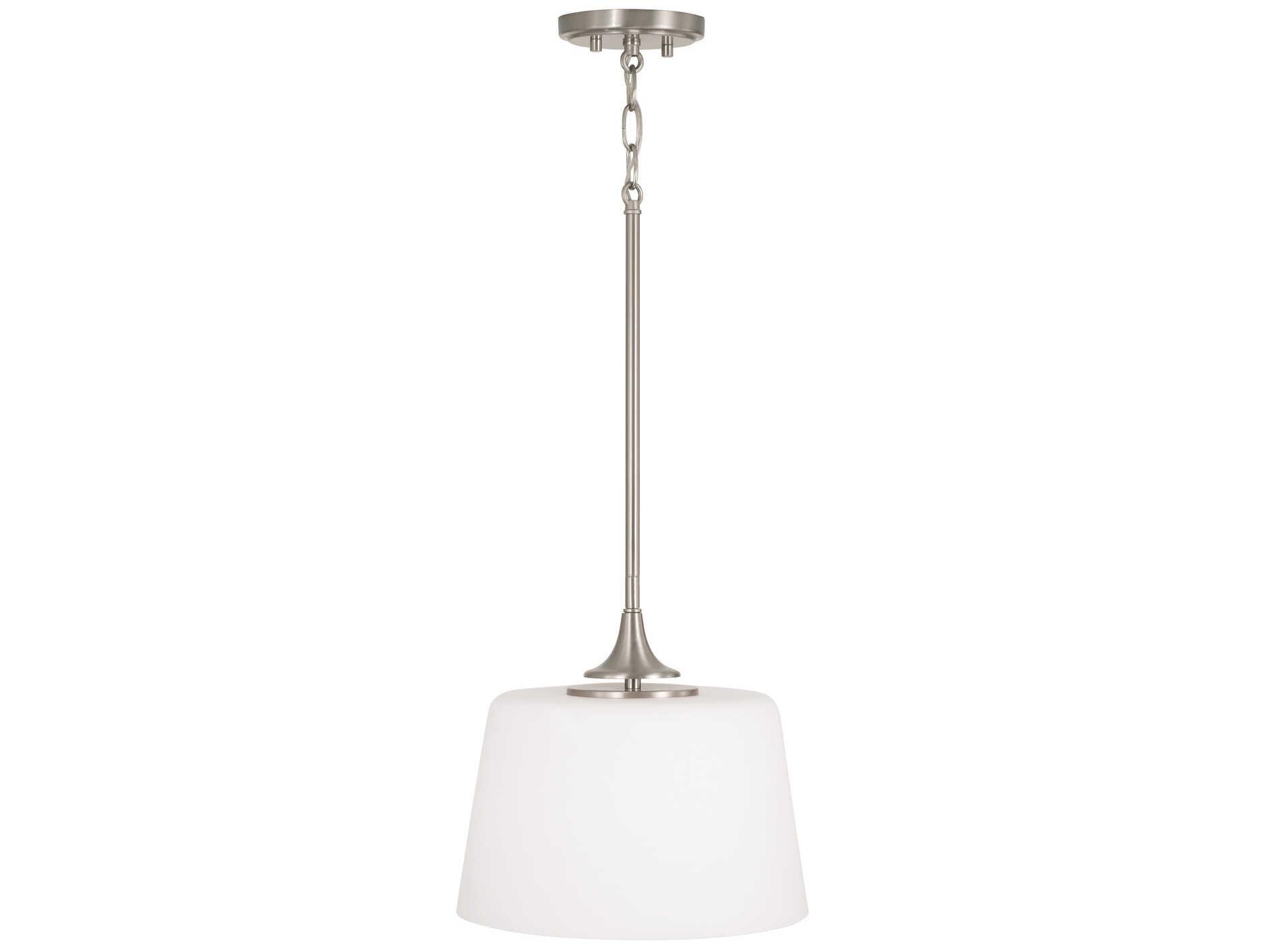 Capital Lighting Presley 1-Light Brushed Nickel Glass Empire Semi Flush Mount