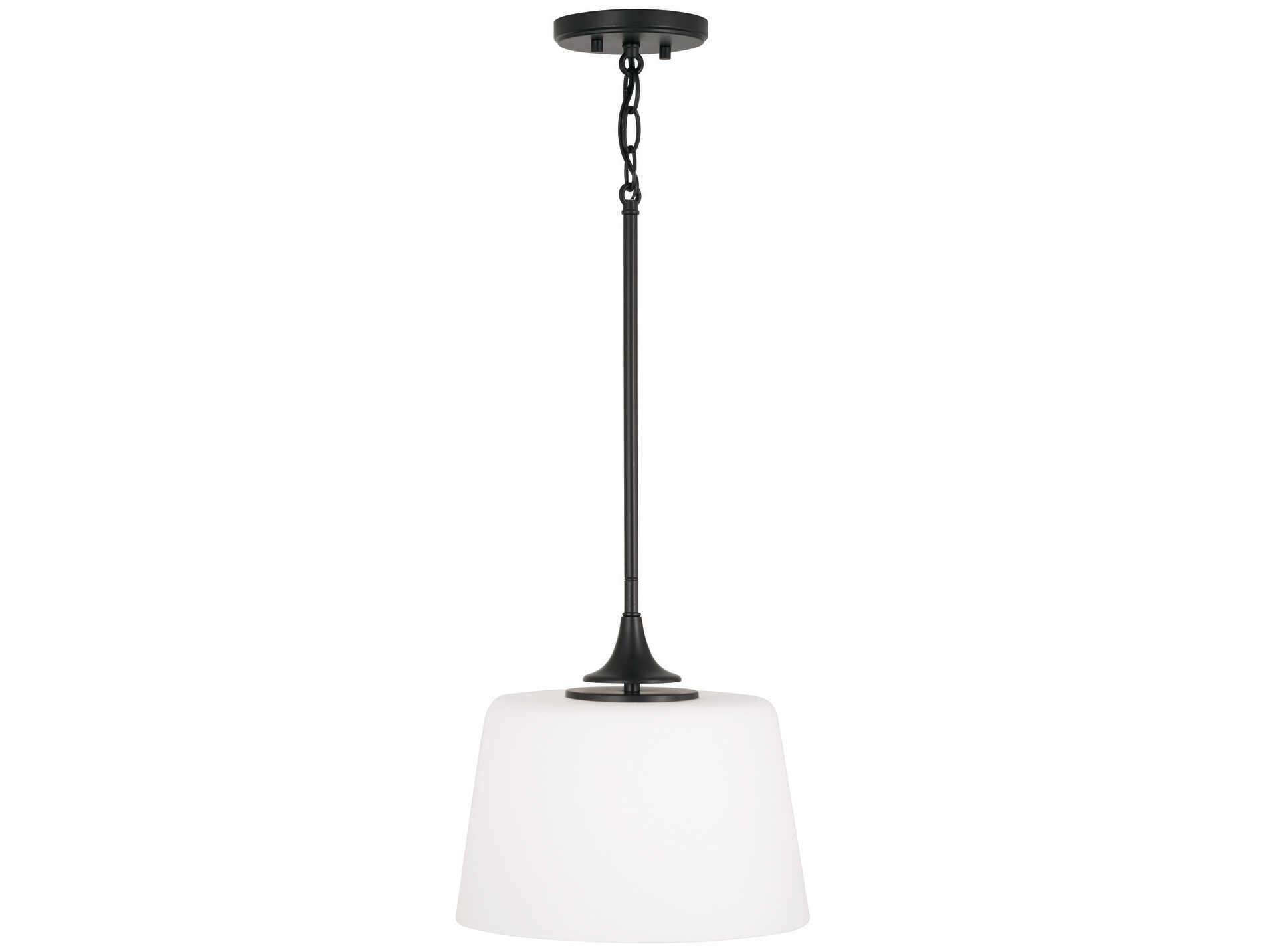 Capital Lighting Presley 1-Light Matte Black Glass Empire Semi Flush Mount