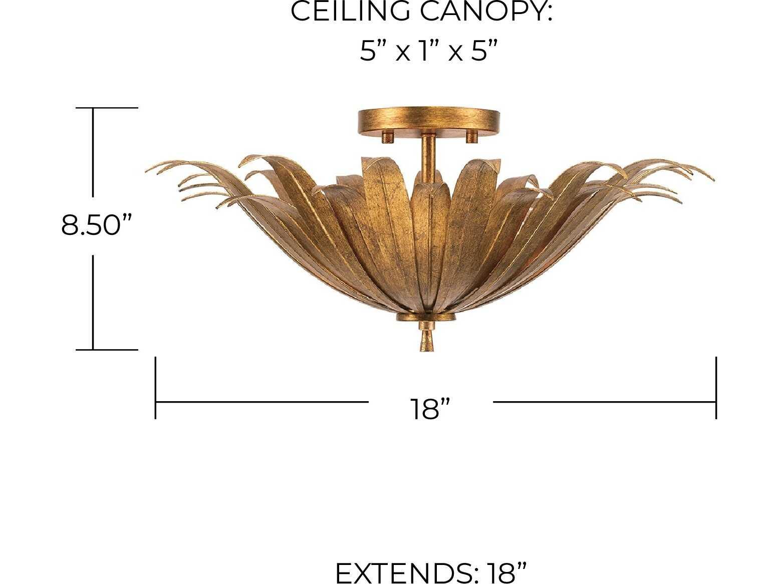 Capital Lighting Eden 3-Light Antique Gold Bowl Semi Flush Mount