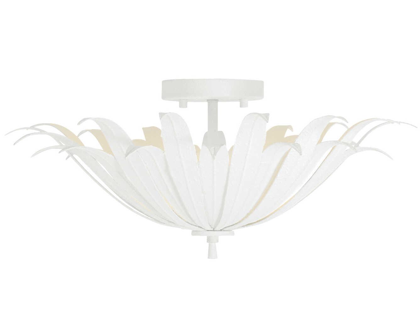Capital Lighting Eden 3-Light Textured White Bowl Semi Flush Mount