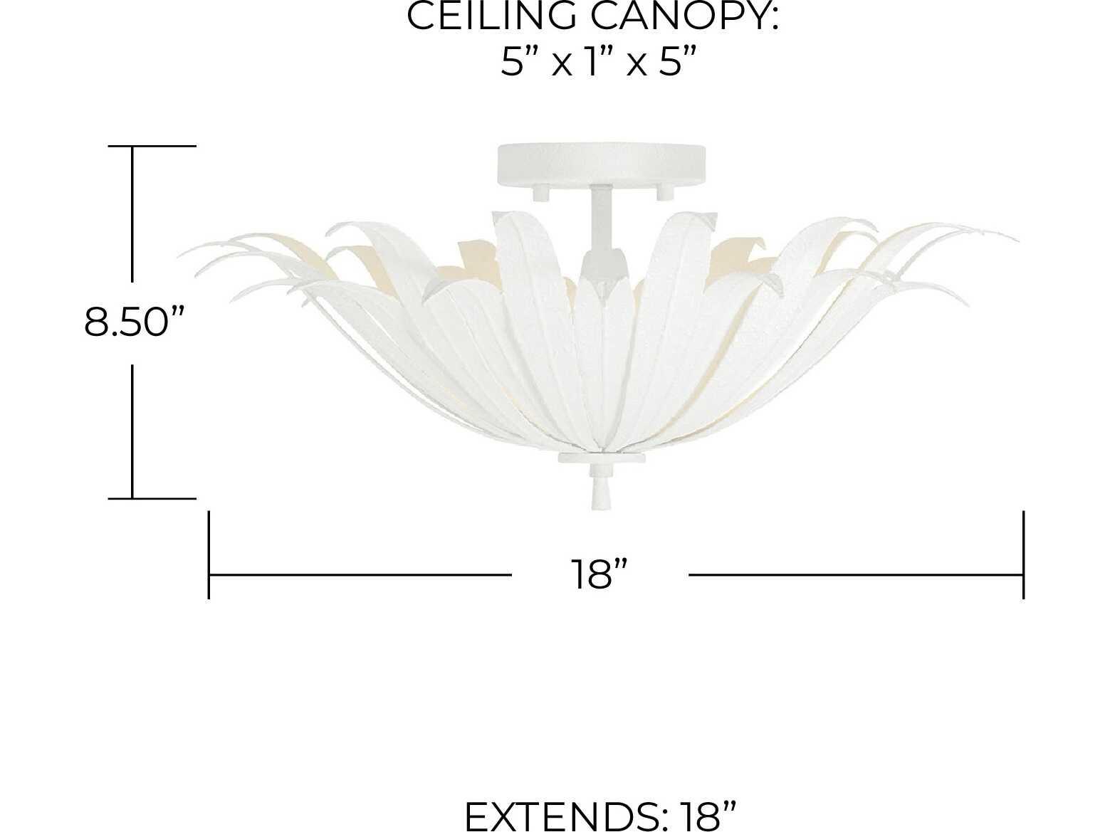 Capital Lighting Eden 3-Light Textured White Bowl Semi Flush Mount