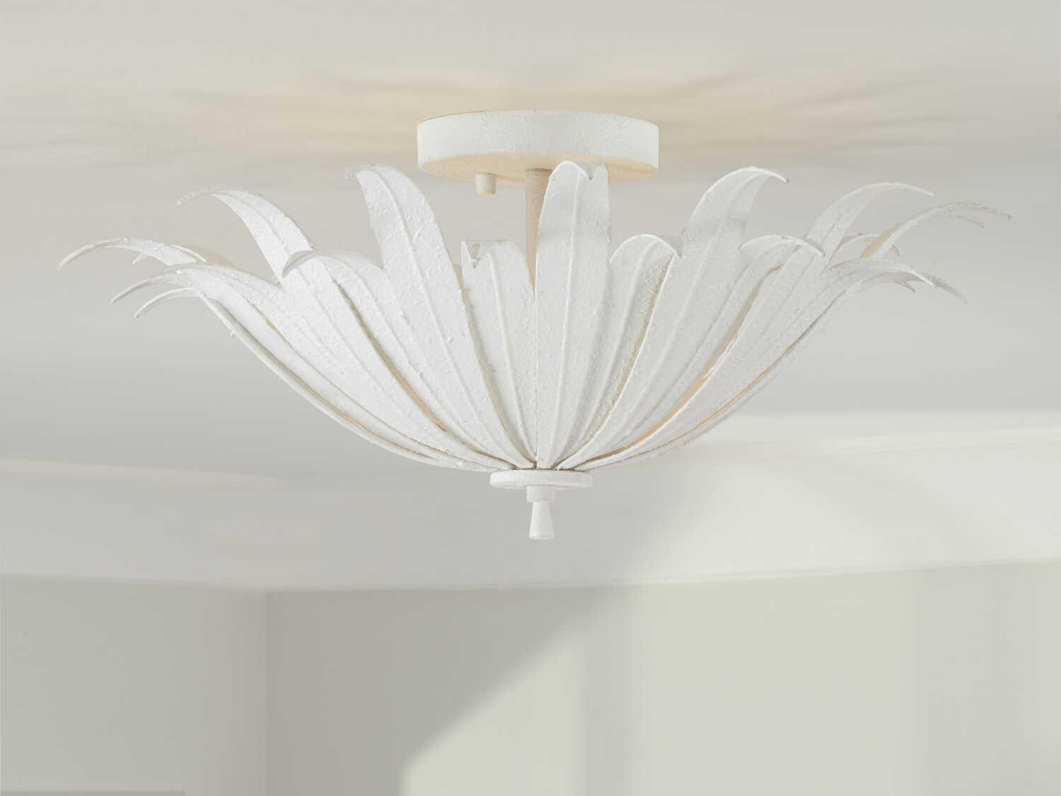 Capital Lighting Eden 3-Light Textured White Bowl Semi Flush Mount