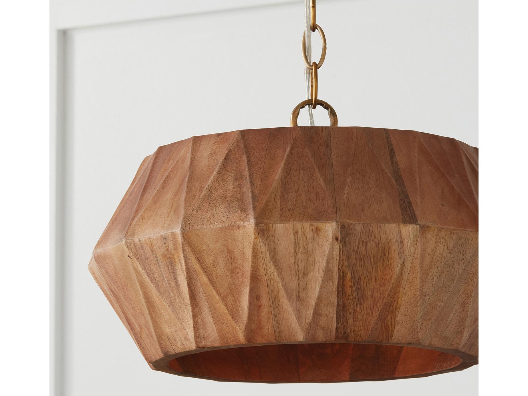 Capital Lighting Nadeau 1-Light Light Wood And Patinaed Brass Brown Semi Flush Mount