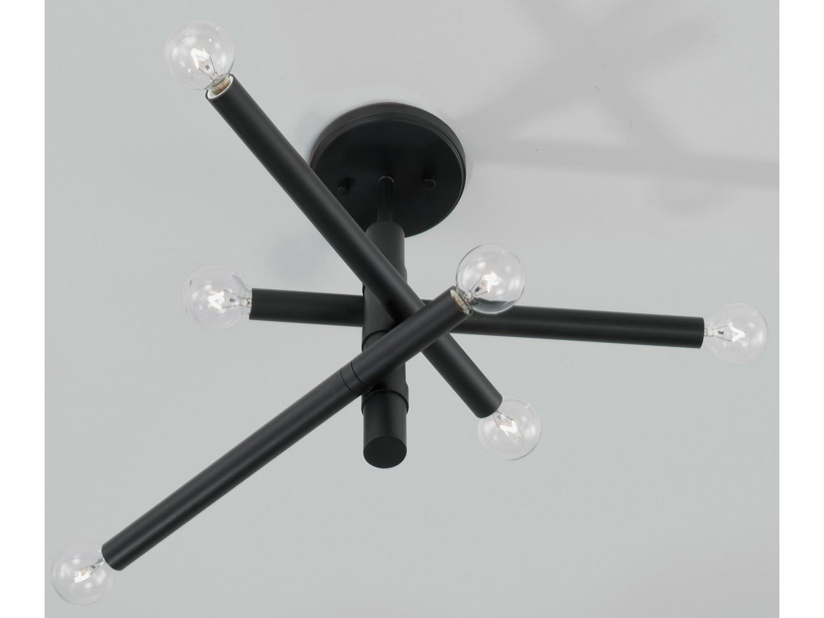 Capital Lighting Zane 6-Light Matte Black Tiered Semi Flush Mount