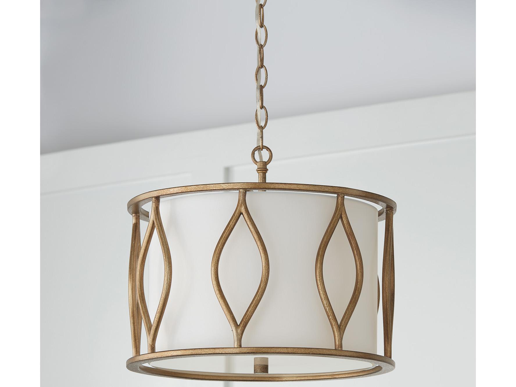 Capital Lighting Cohen 3-Light Mystic Luster Brass Drum Semi Flush Mount