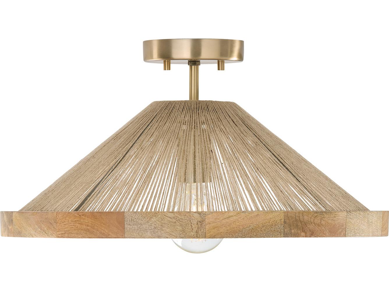 Capital Lighting Maya 1-Light Matte Brass Brown Semi Flush Mount