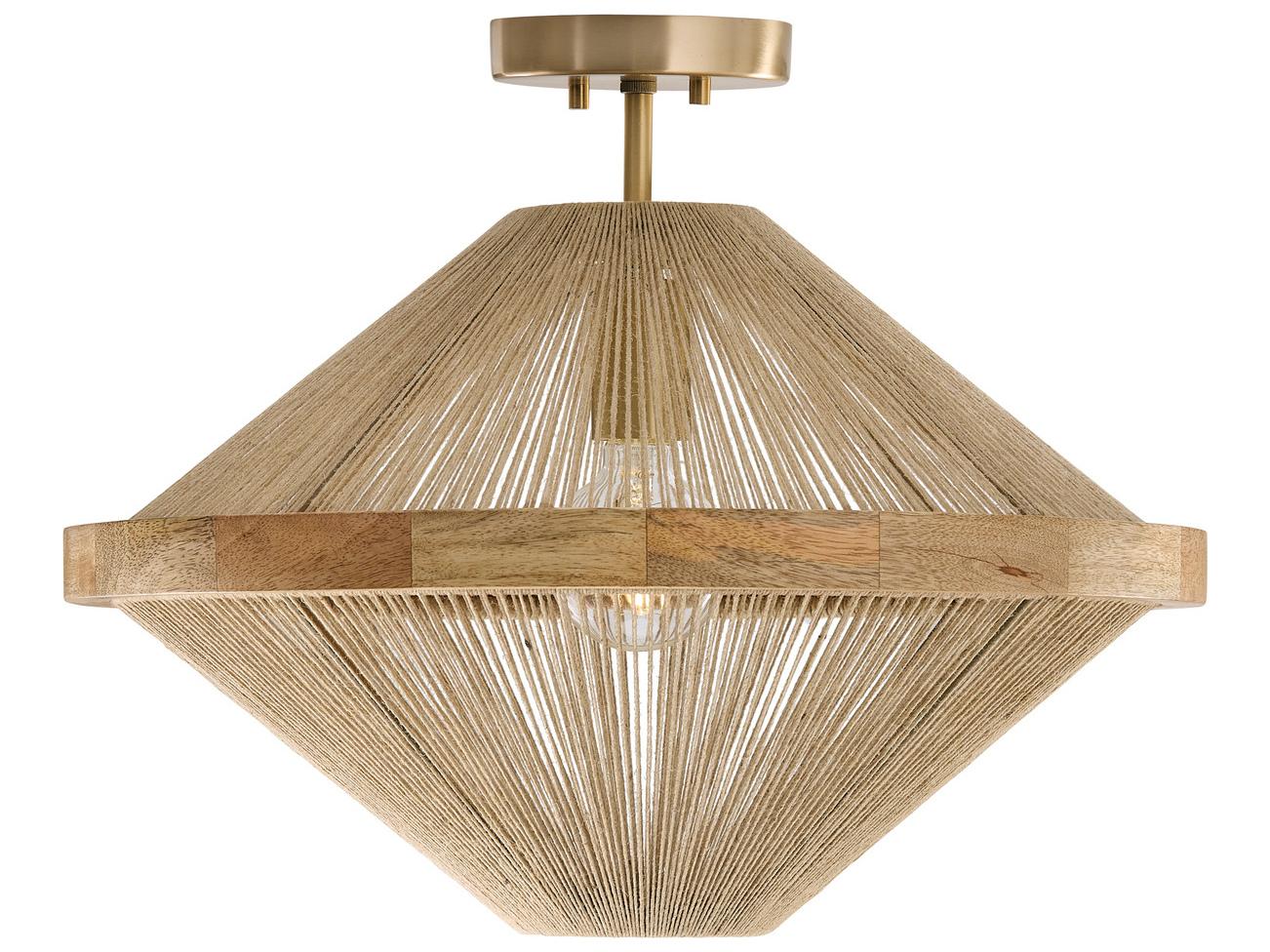 Capital Lighting Maya 1-Light Matte Brass Brown Semi Flush Mount
