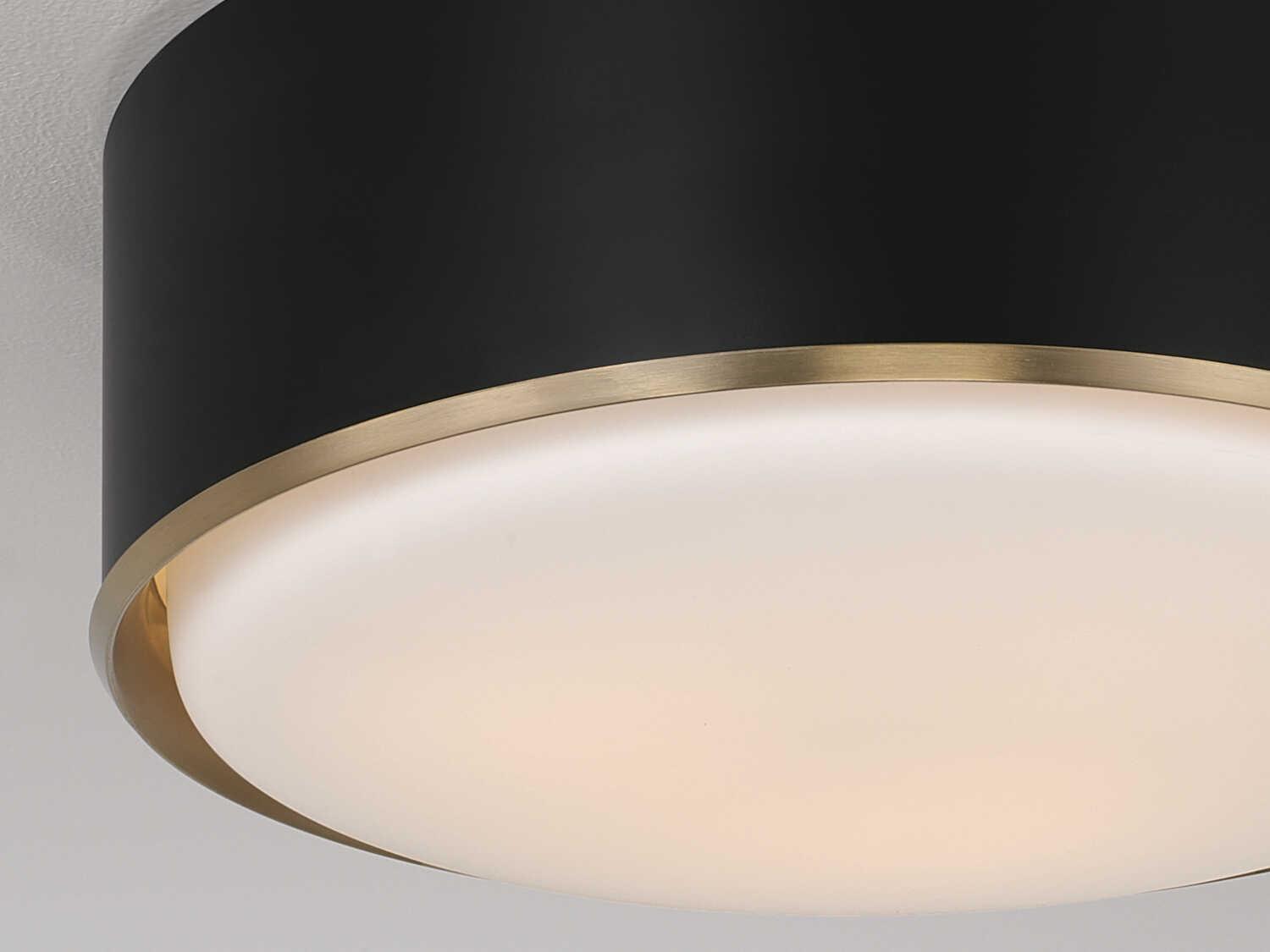 Capital Lighting Carlton 3-Light Matte Brass Black Drum Flush Mount