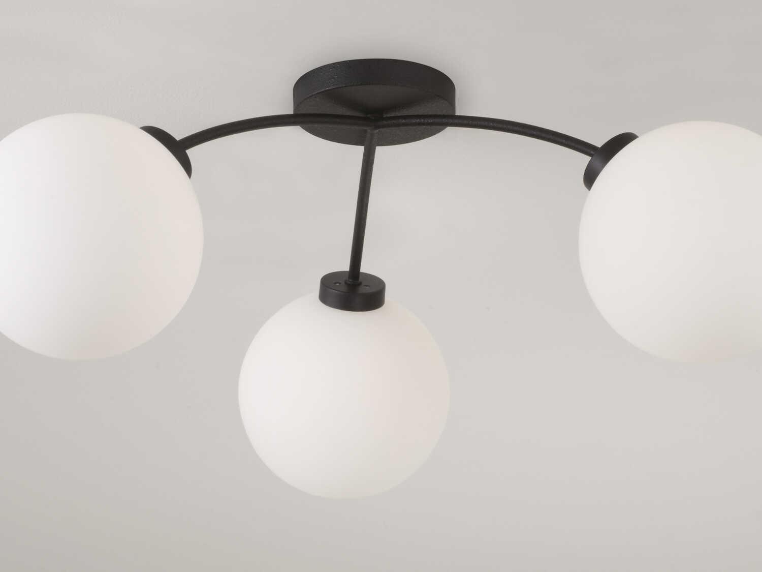Capital Lighting Amos 3-Light Black Iron Globe Semi Flush Mount
