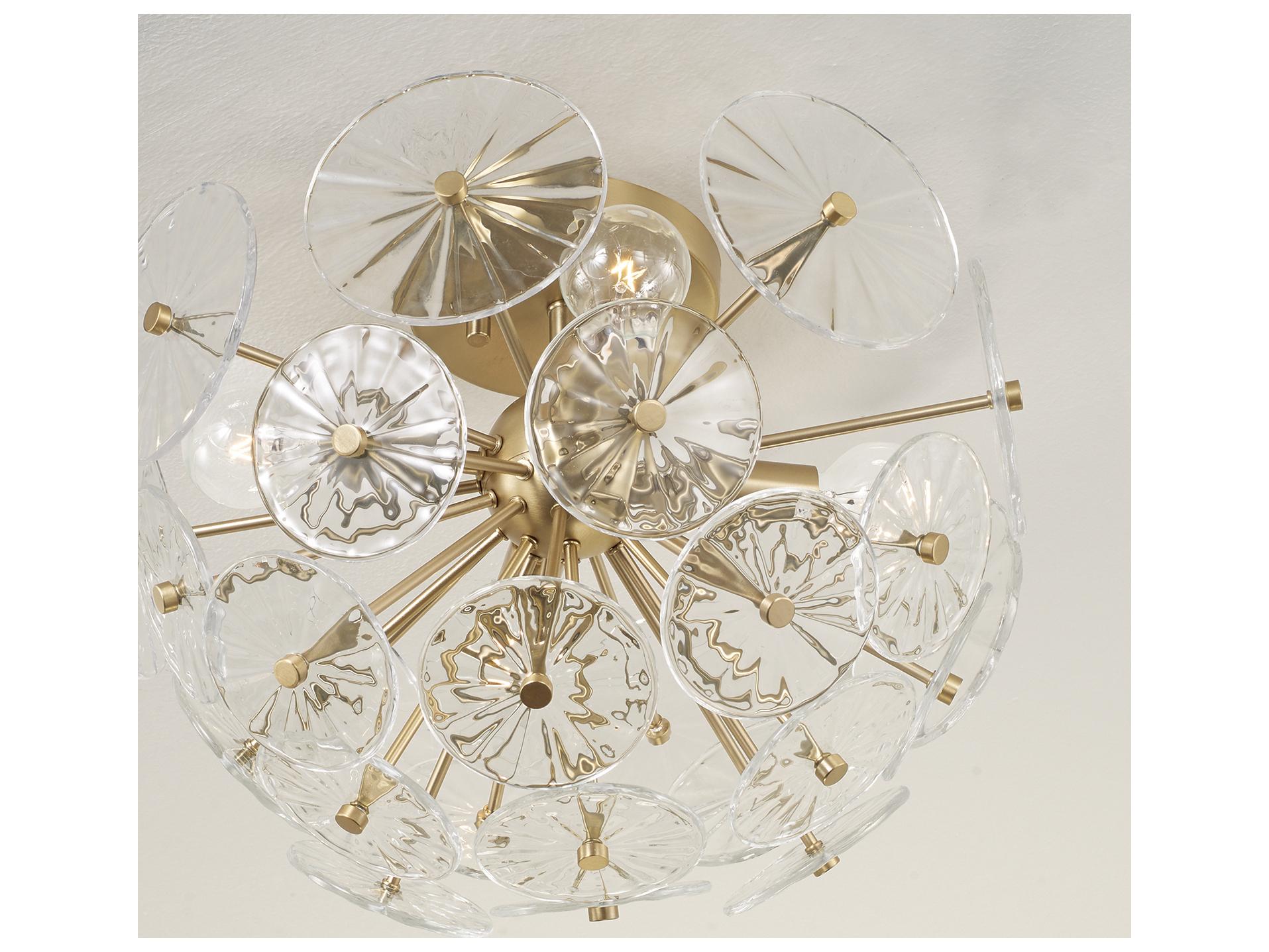 Capital Lighting Emelie 4-light Matte Brass Geometric Round Semi Flush Mount