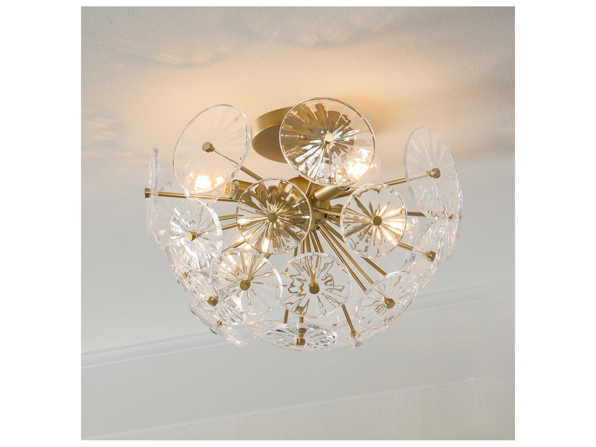 Capital Lighting Emelie 4-light Matte Brass Geometric Round Semi Flush Mount