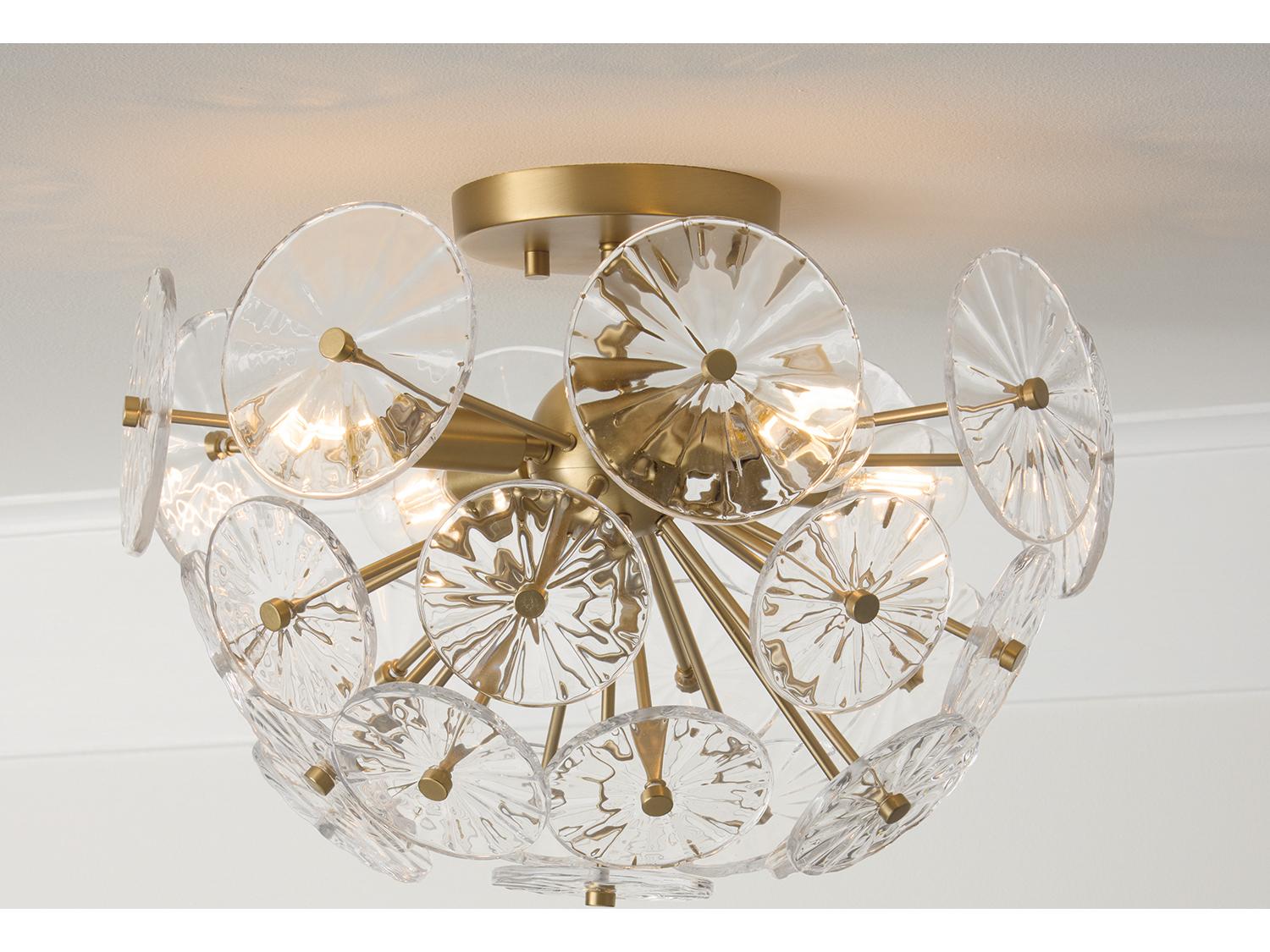 Capital Lighting Emelie 4-light Matte Brass Geometric Round Semi Flush Mount