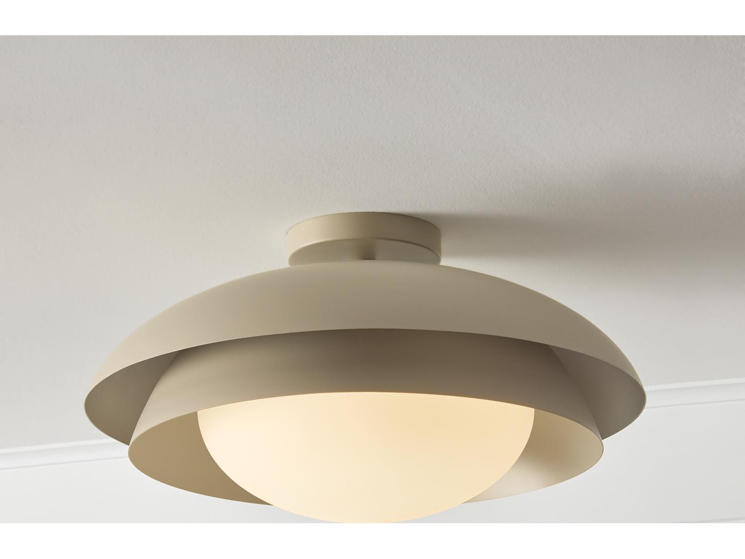 Capital Lighting Jensen 1-light Taupe White Dome Semi Flush Mount