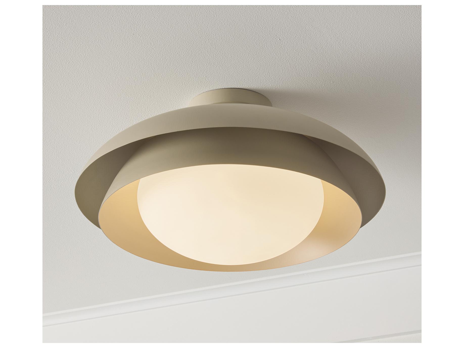 Capital Lighting Jensen 1-light Taupe White Dome Semi Flush Mount