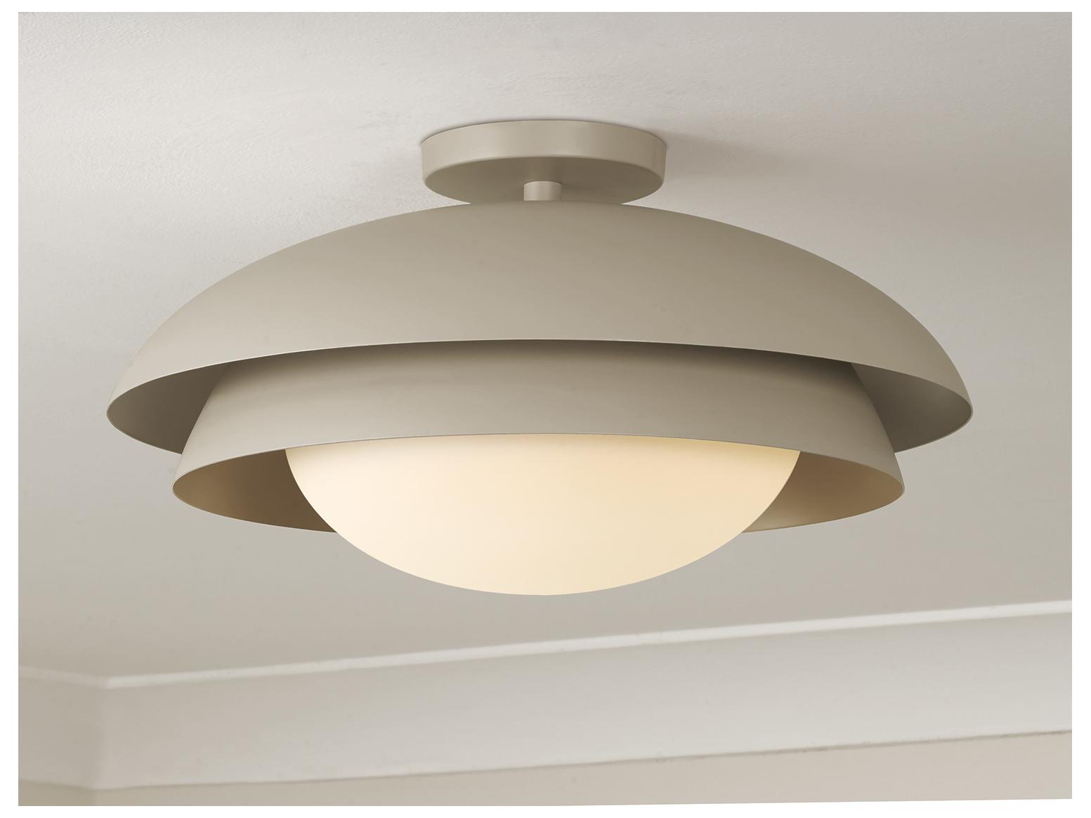 Capital Lighting Jensen 1-light Taupe White Dome Semi Flush Mount