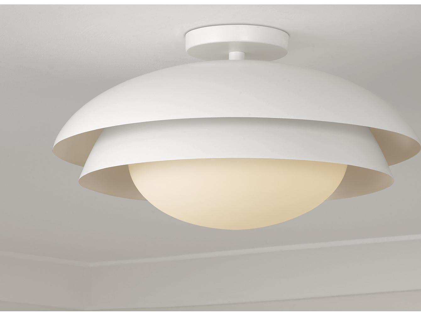 Capital Lighting Jensen 1-light Matte White Dome Semi Flush Mount