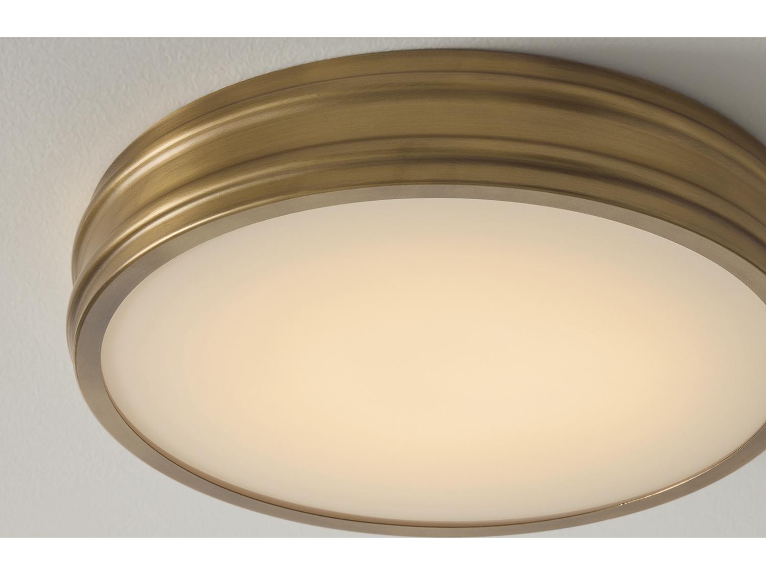 Capital Lighting Vale 1-light Aged Brass Round Flush Mount