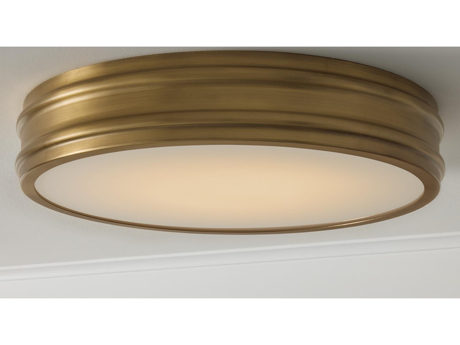 Capital Lighting Vale 1-light Aged Brass Round Flush Mount