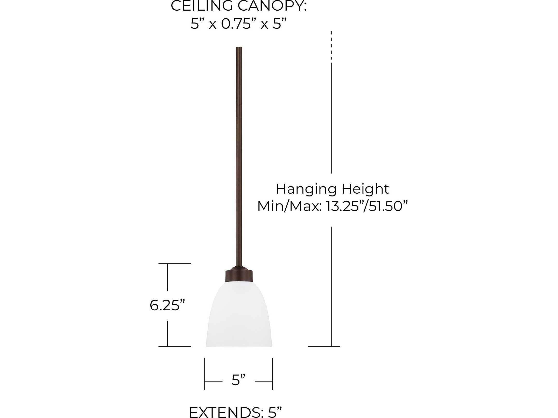 Capital Lighting Jameson 1-Light Bronze Glass Bell Mini Pendant