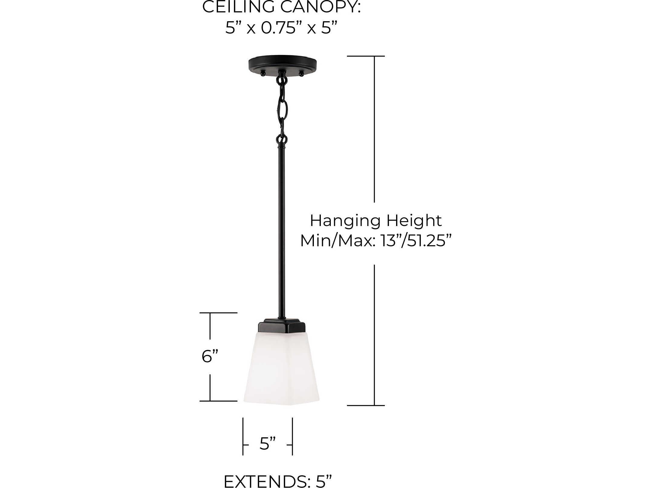 Capital Lighting Baxley 1-Light Matte Black Glass Mini Pendant