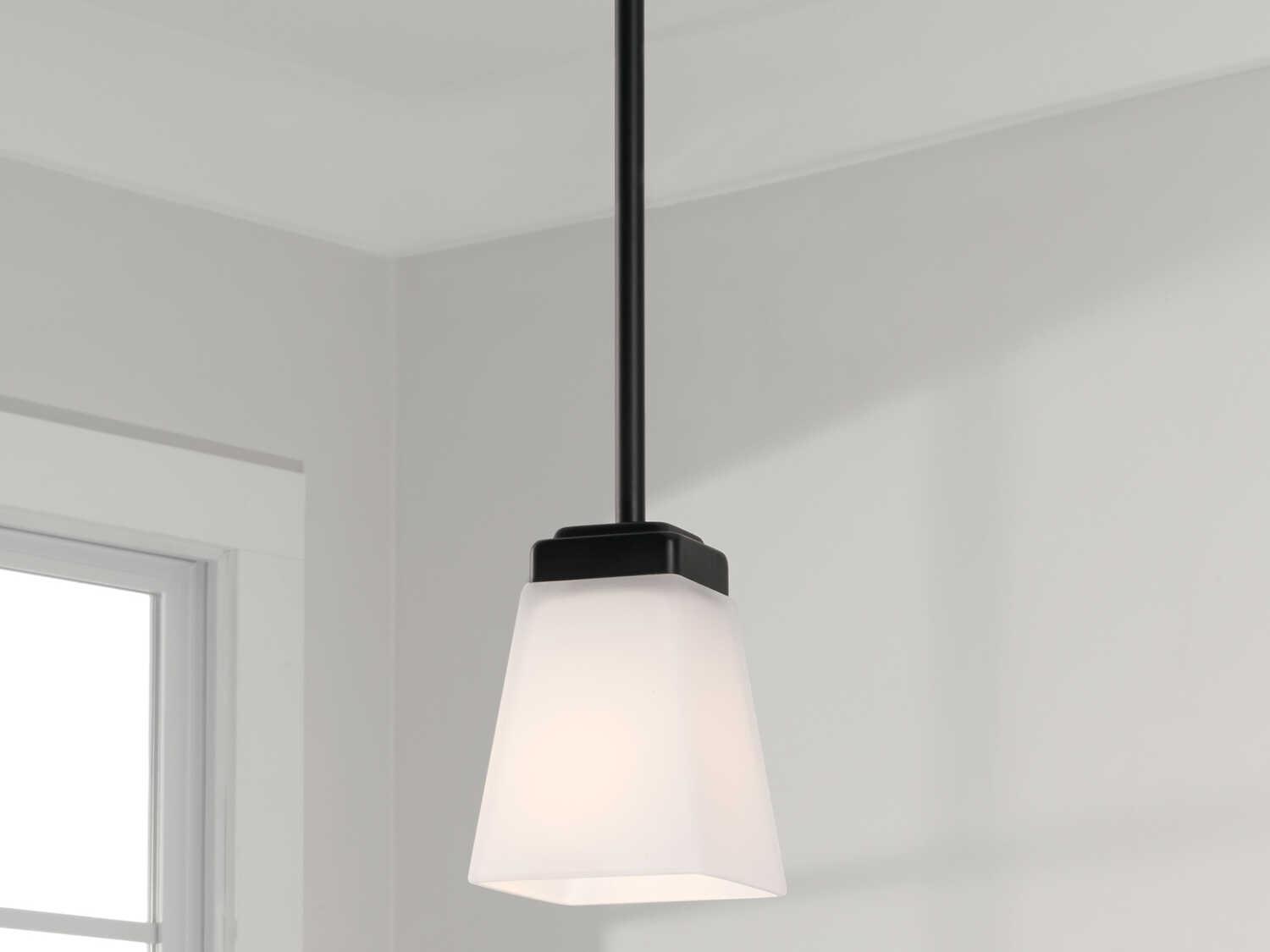 Capital Lighting Baxley 1-Light Matte Black Glass Mini Pendant