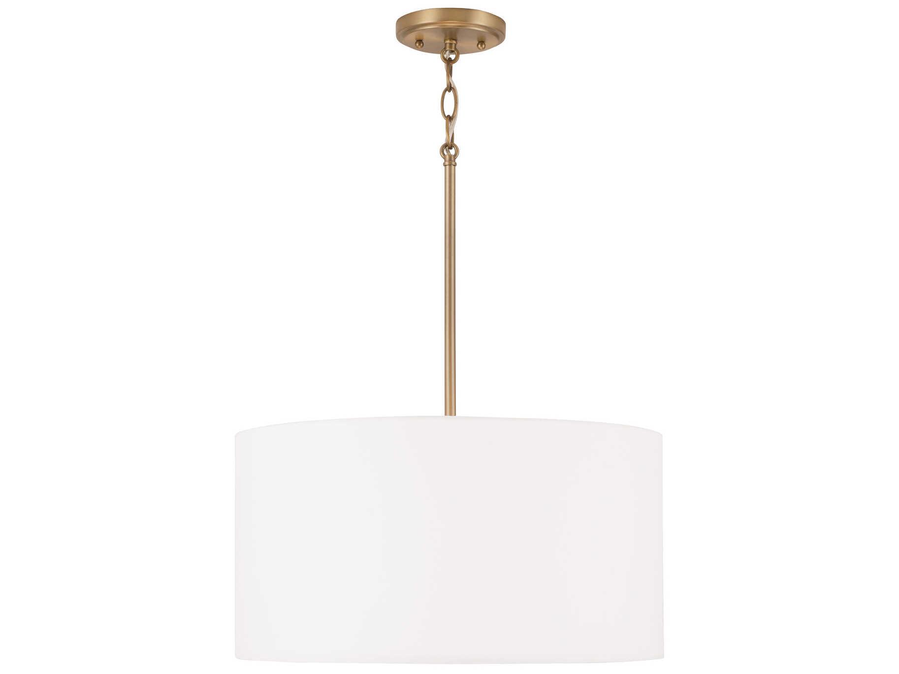 Capital Lighting Alan 3-Light Aged Brass Drum Pendant
