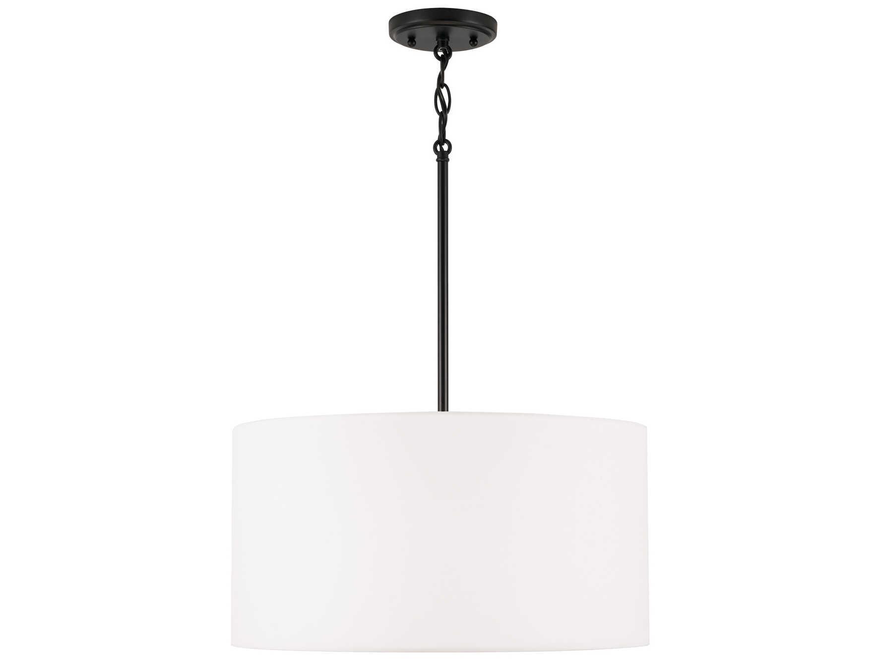 Capital Lighting Alan 3-Light Matte Black Drum Pendant