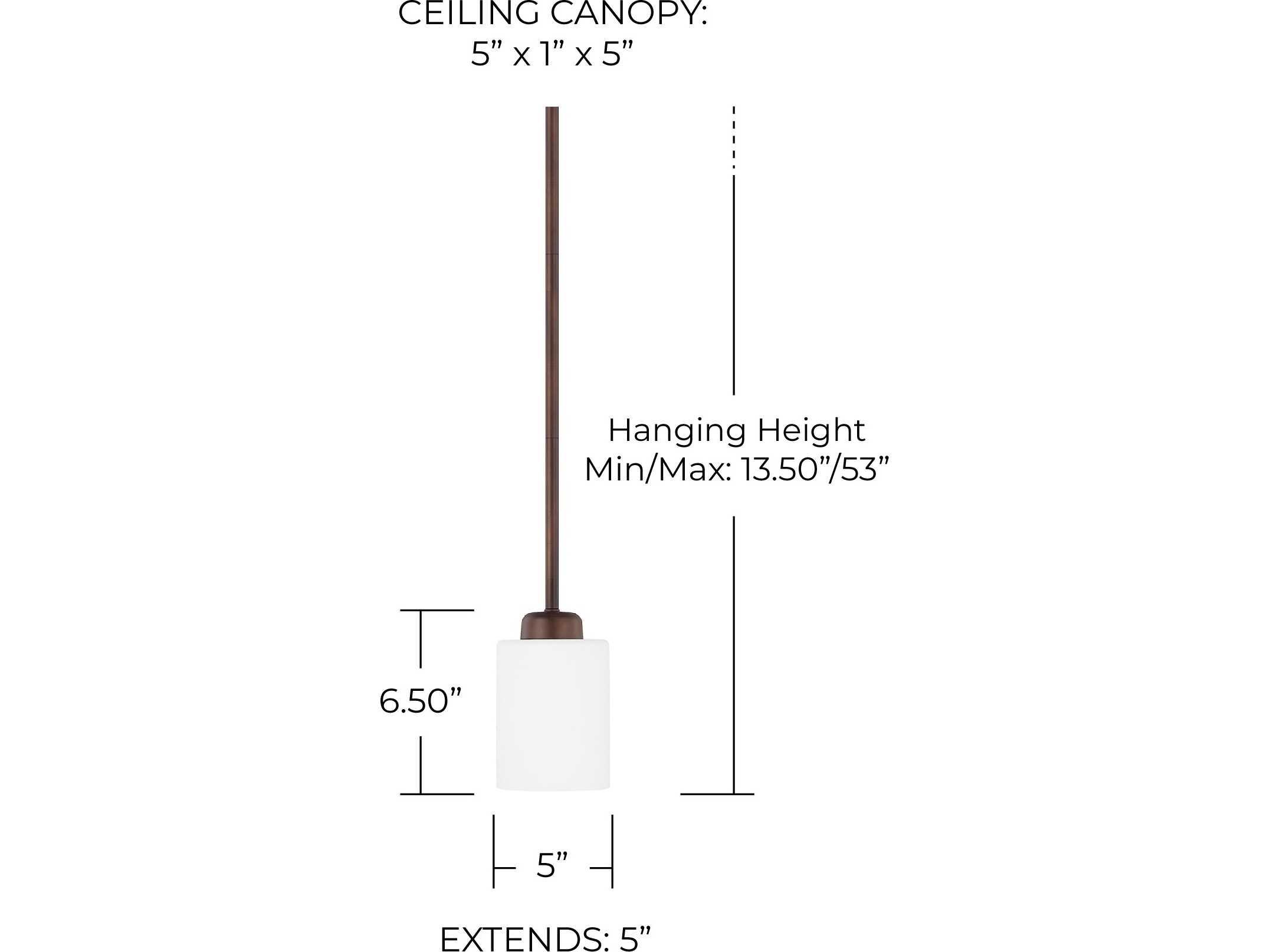 Capital Lighting Dixon 1-Light Bronze Glass Cylinder Mini Pendant