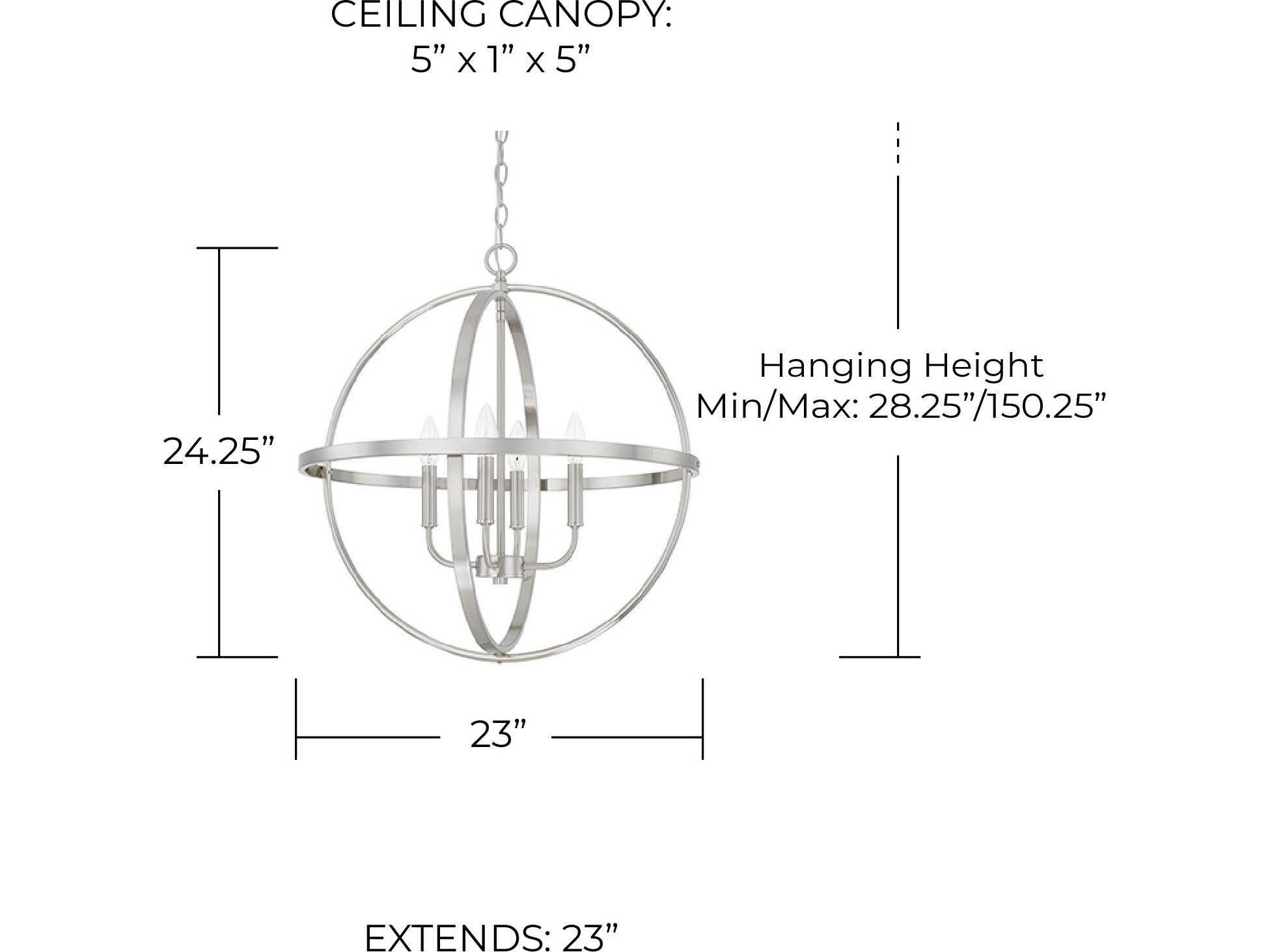 Capital Lighting Hartwell 4-Light Brushed Nickel Pendant