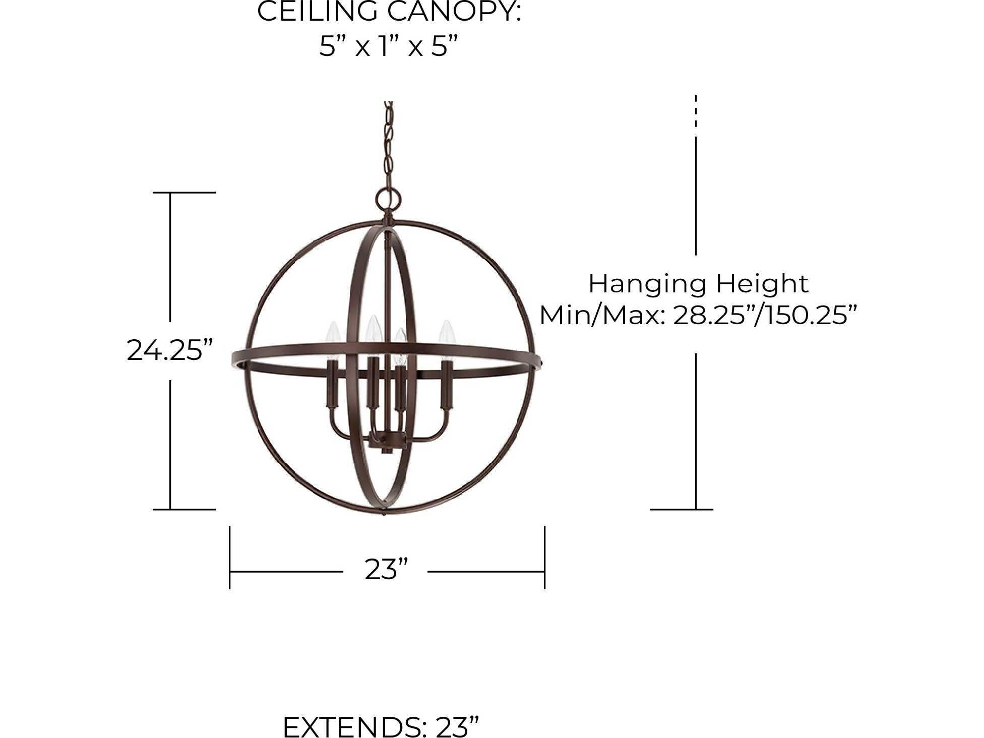 Capital Lighting Hartwell 4-Light Bronze Pendant