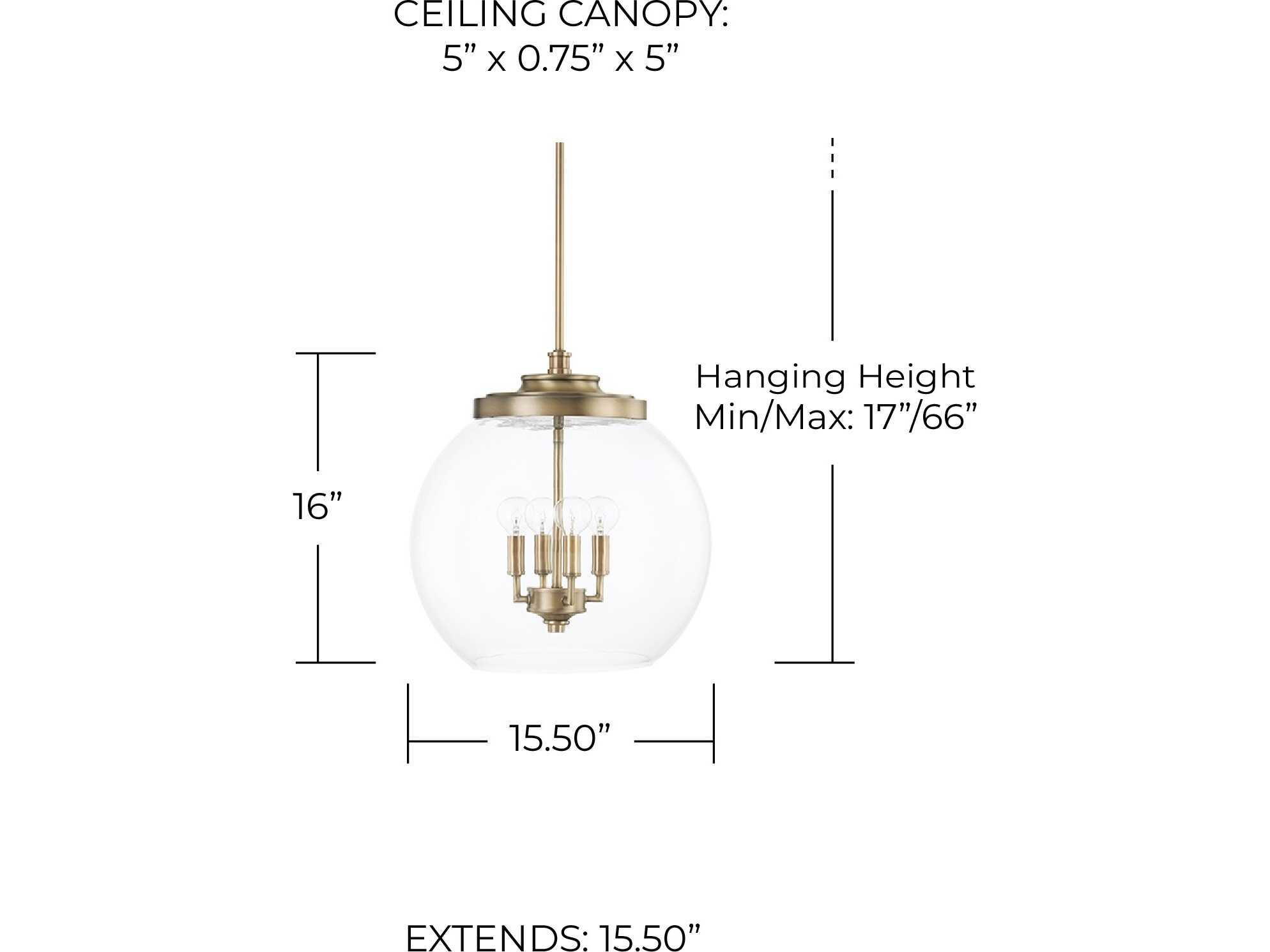 Capital Lighting Mid Century 4-Light Aged Brass Glass Candelabra Chandelier