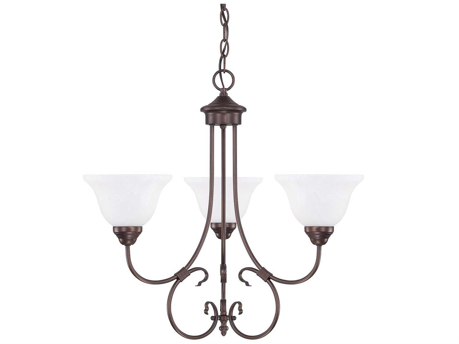 Capital Lighting Hometown 3-Light Bronze Glass Bell Chandelier