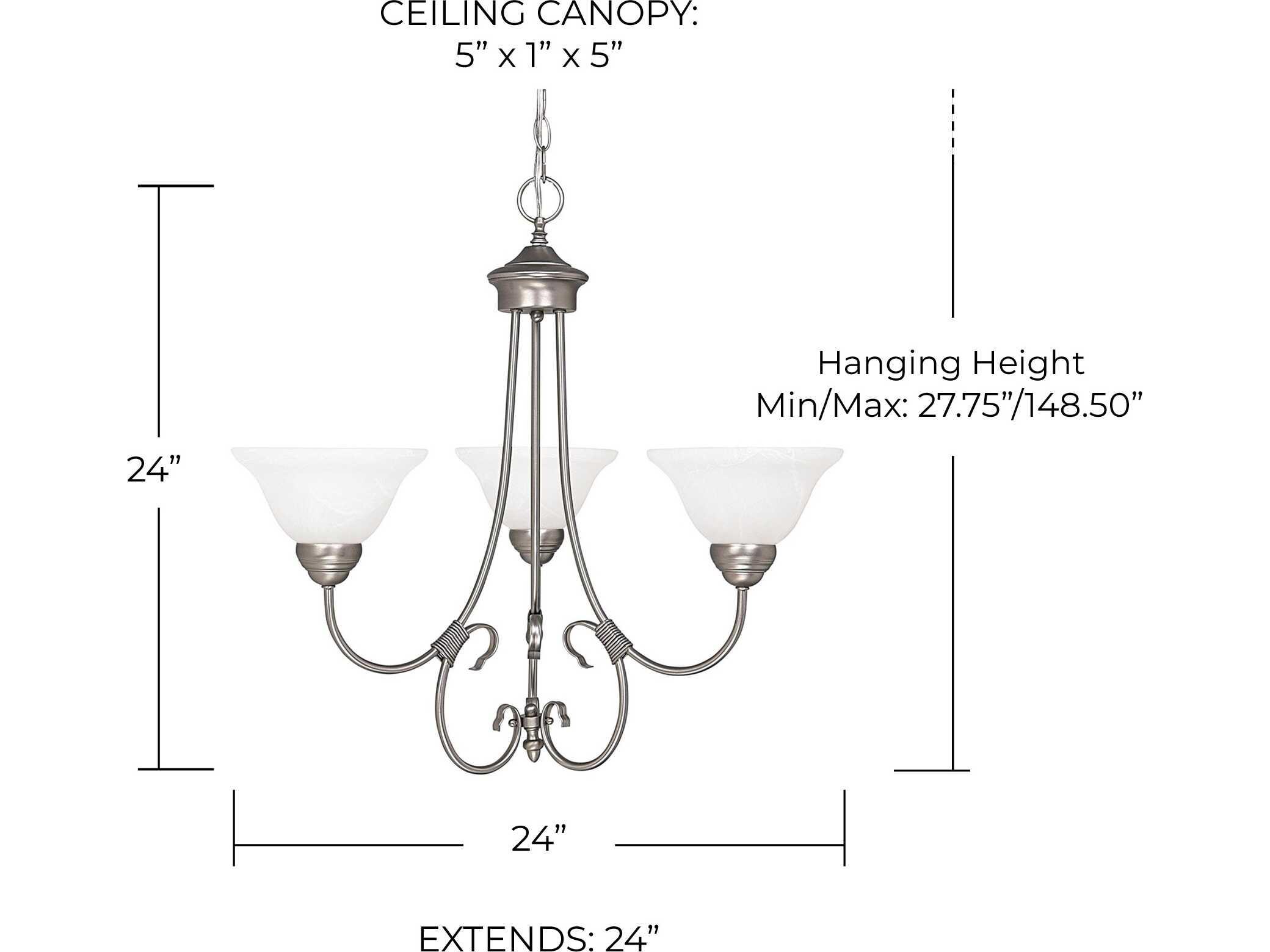 Capital Lighting Hometown 3-Light Matte Nickel Chandelier