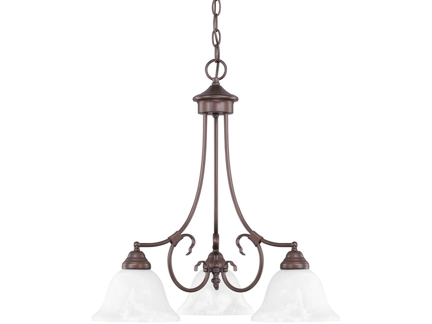 Capital Lighting Hometown 3-Light Bronze Glass Chandelier