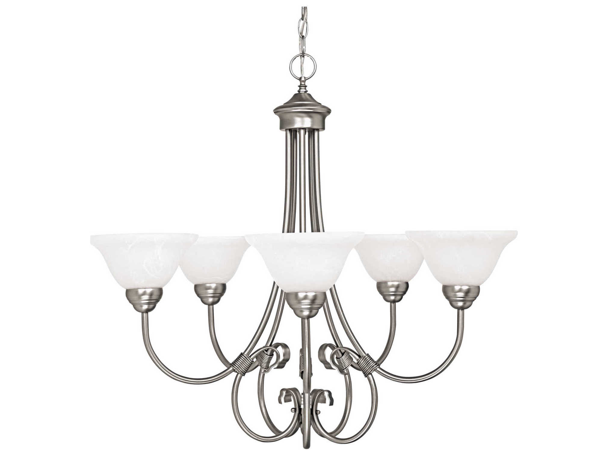 Capital Lighting Hometown 5-Light Matte Nickel Glass Chandelier