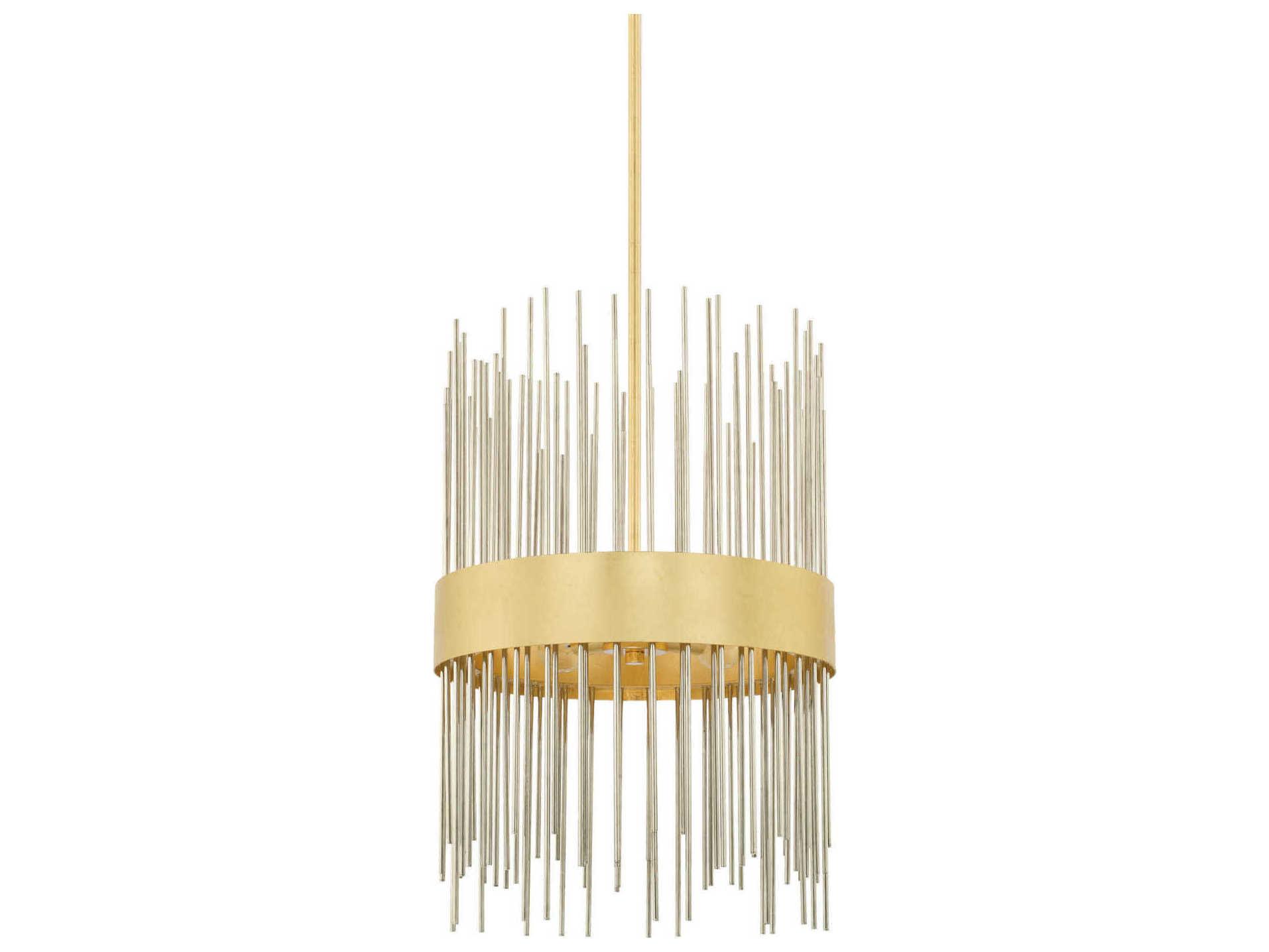 Capital Lighting Lena 4-Light Fire And Ice Gold Cylinder Pendant
