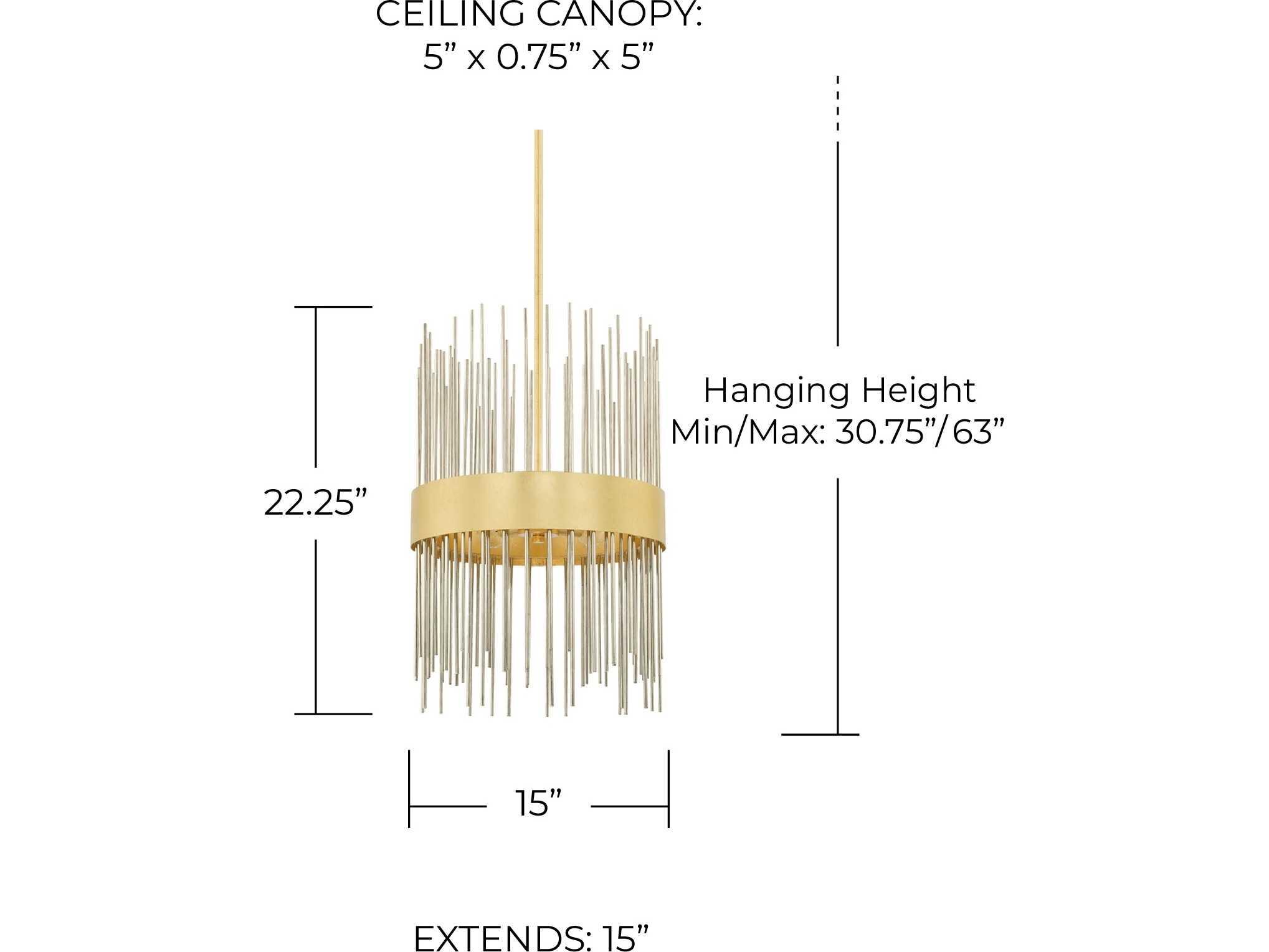 Capital Lighting Lena 4-Light Fire And Ice Gold Cylinder Pendant