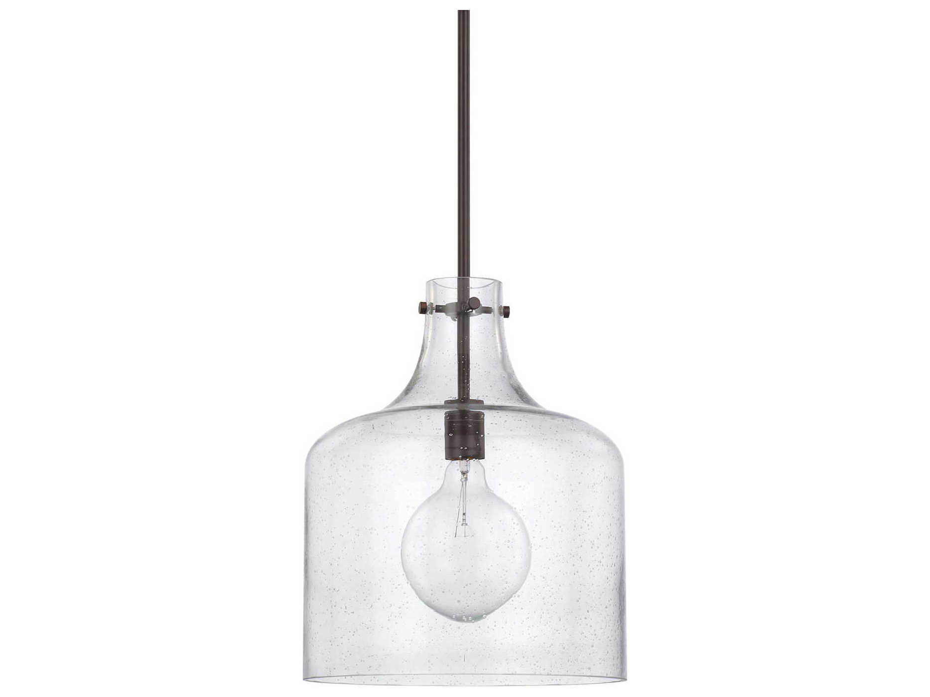 Capital Lighting Crawford 1-Light Bronze Glass Mini Pendant