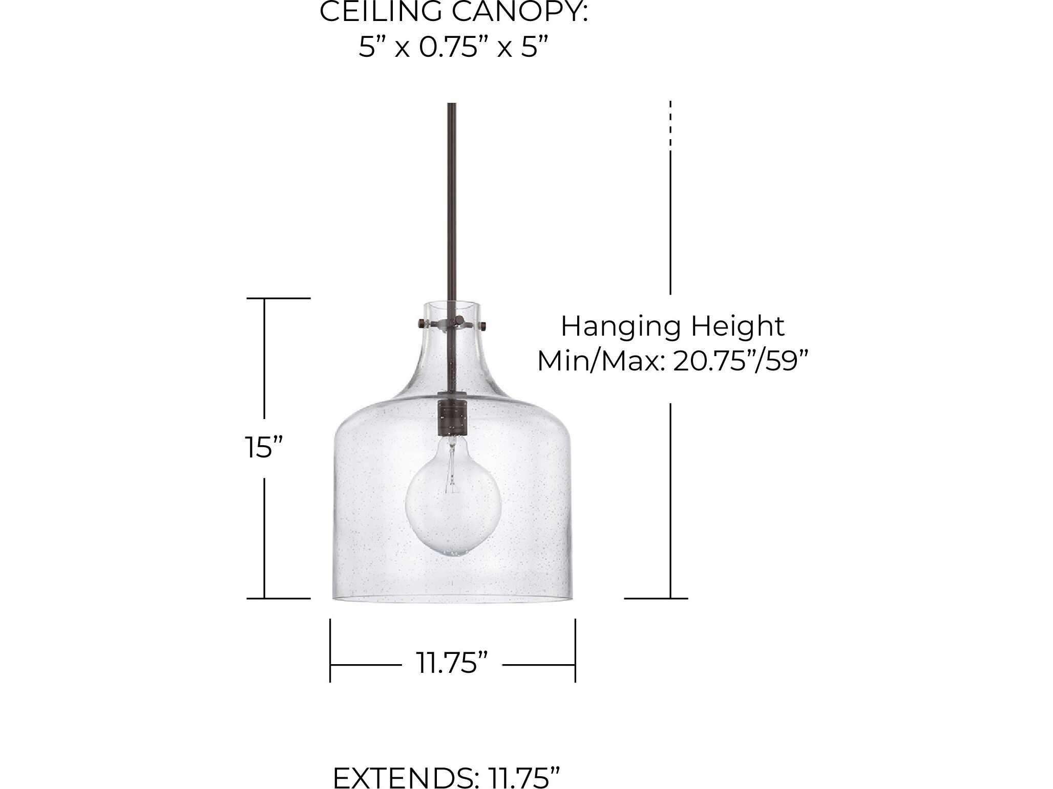 Capital Lighting Crawford 1-Light Bronze Glass Mini Pendant