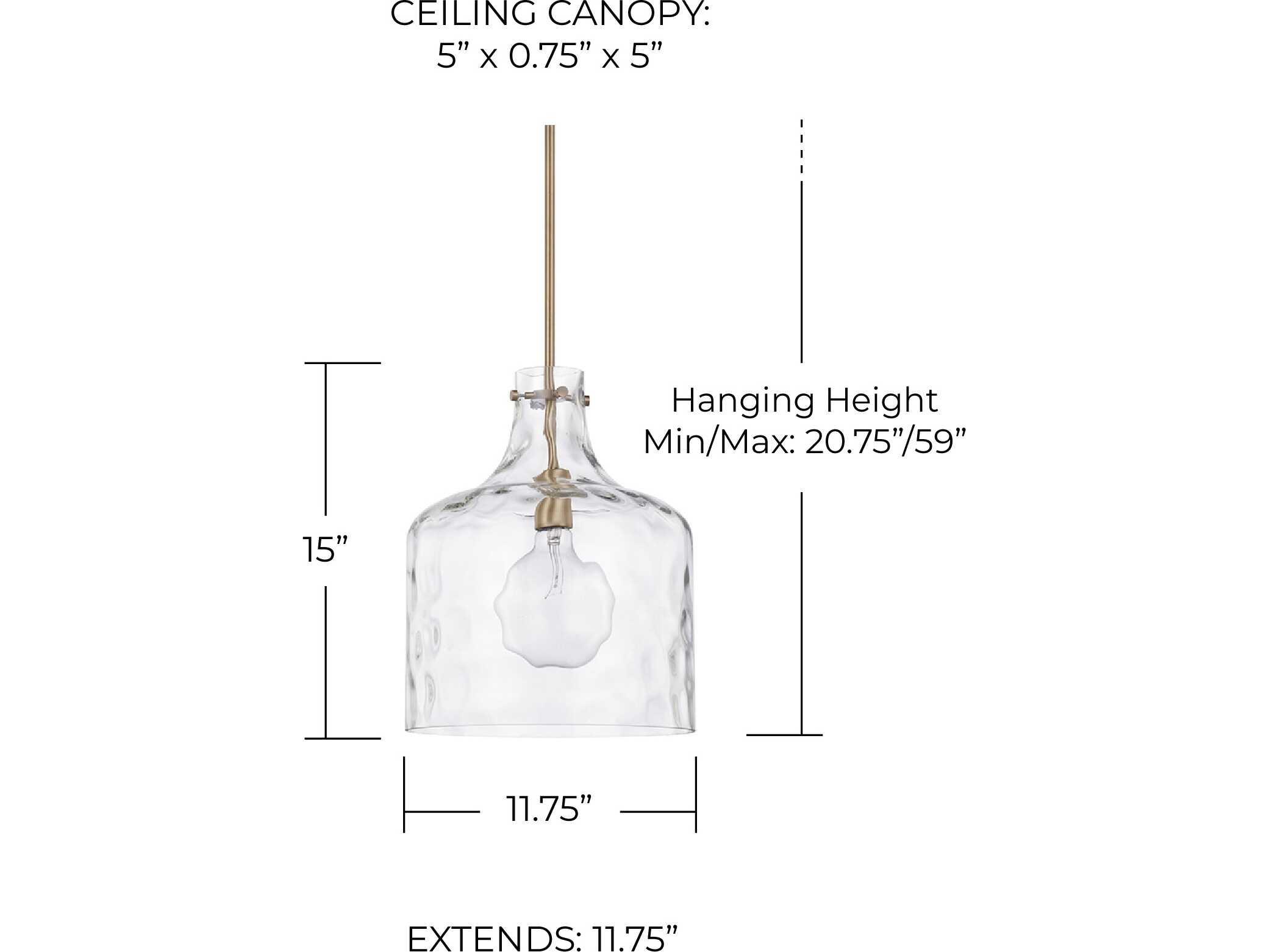 Capital Lighting Crawford 1-Light Aged Brass Glass Mini Pendant