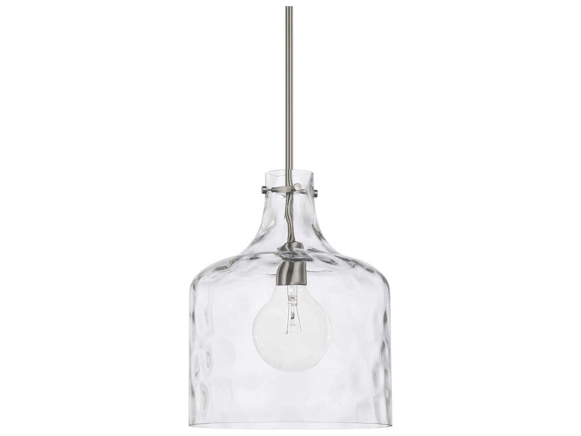 Capital Lighting Crawford 1-Light Brushed Nickel Glass Mini Pendant