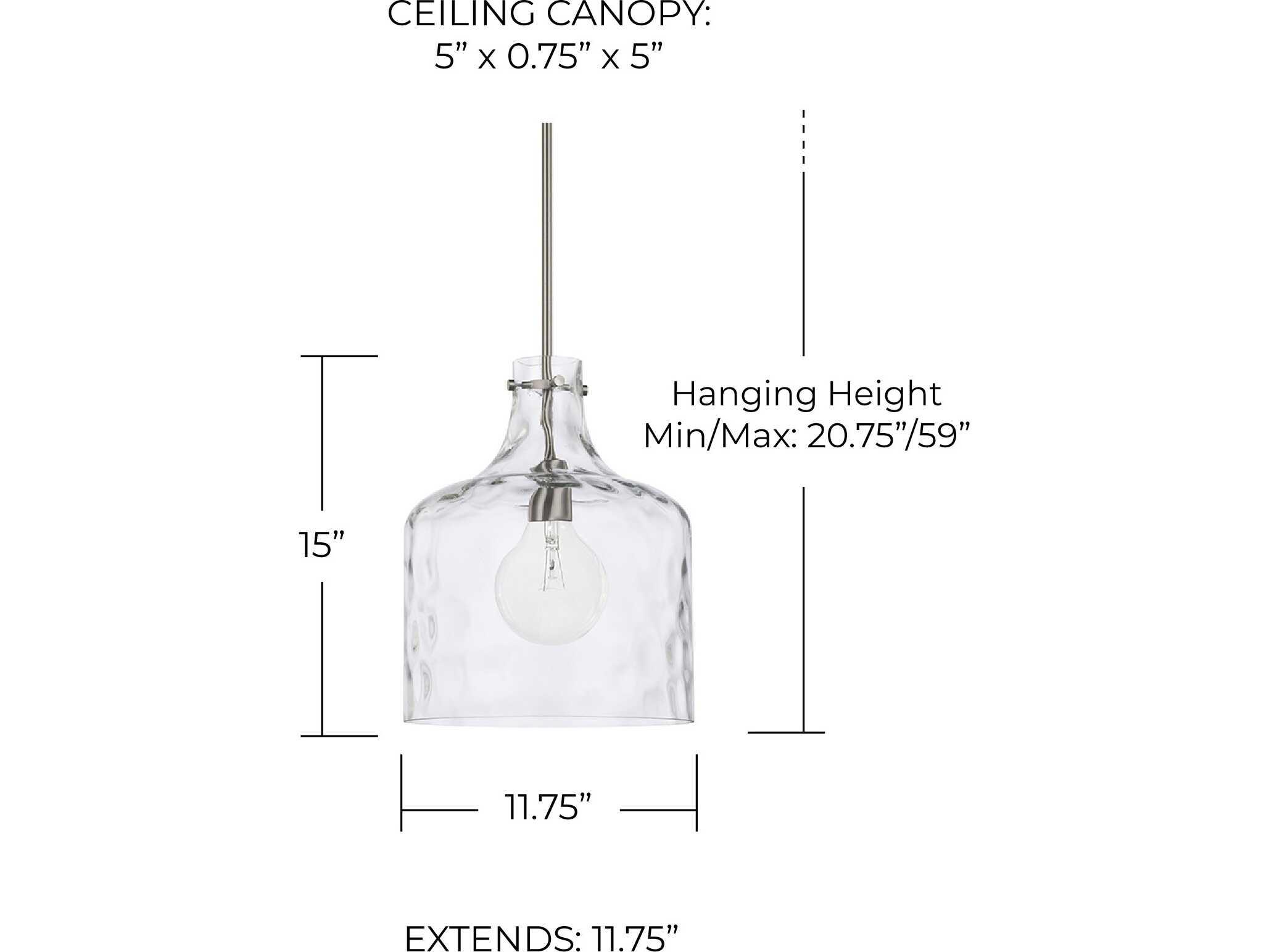 Capital Lighting Crawford 1-Light Brushed Nickel Glass Mini Pendant