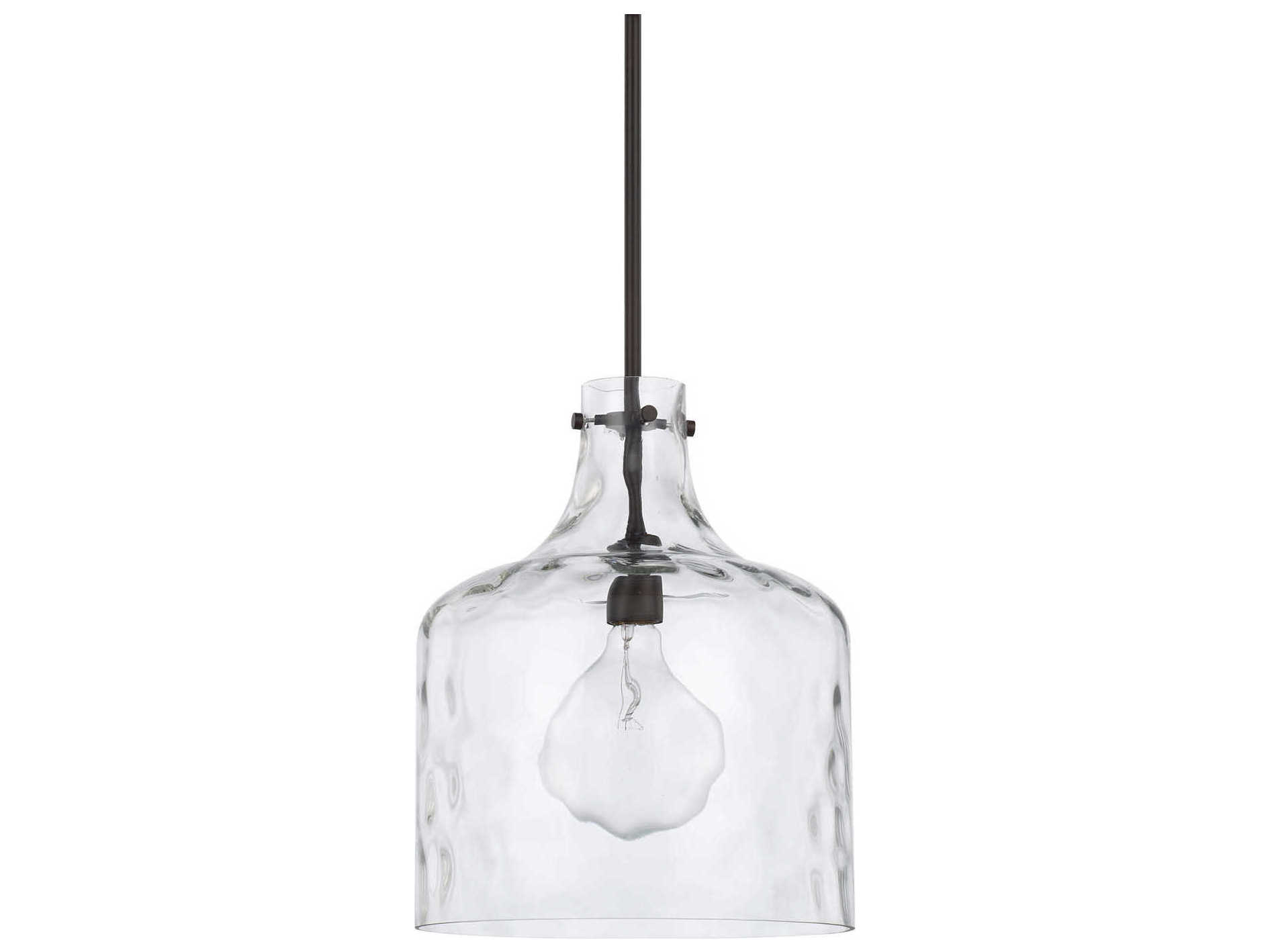 Capital Lighting Crawford 1-Light Bronze Glass Mini Pendant