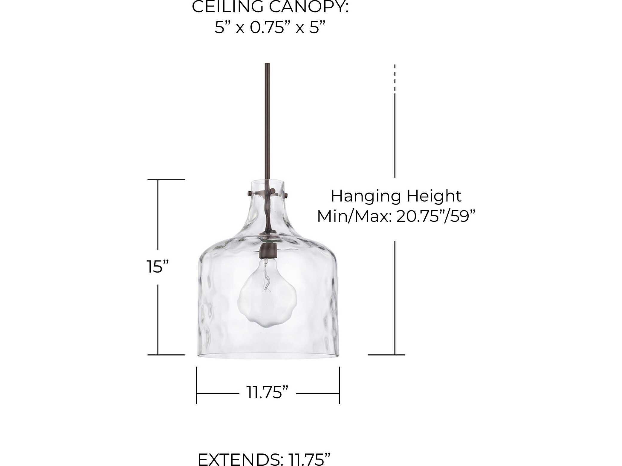 Capital Lighting Crawford 1-Light Bronze Glass Mini Pendant
